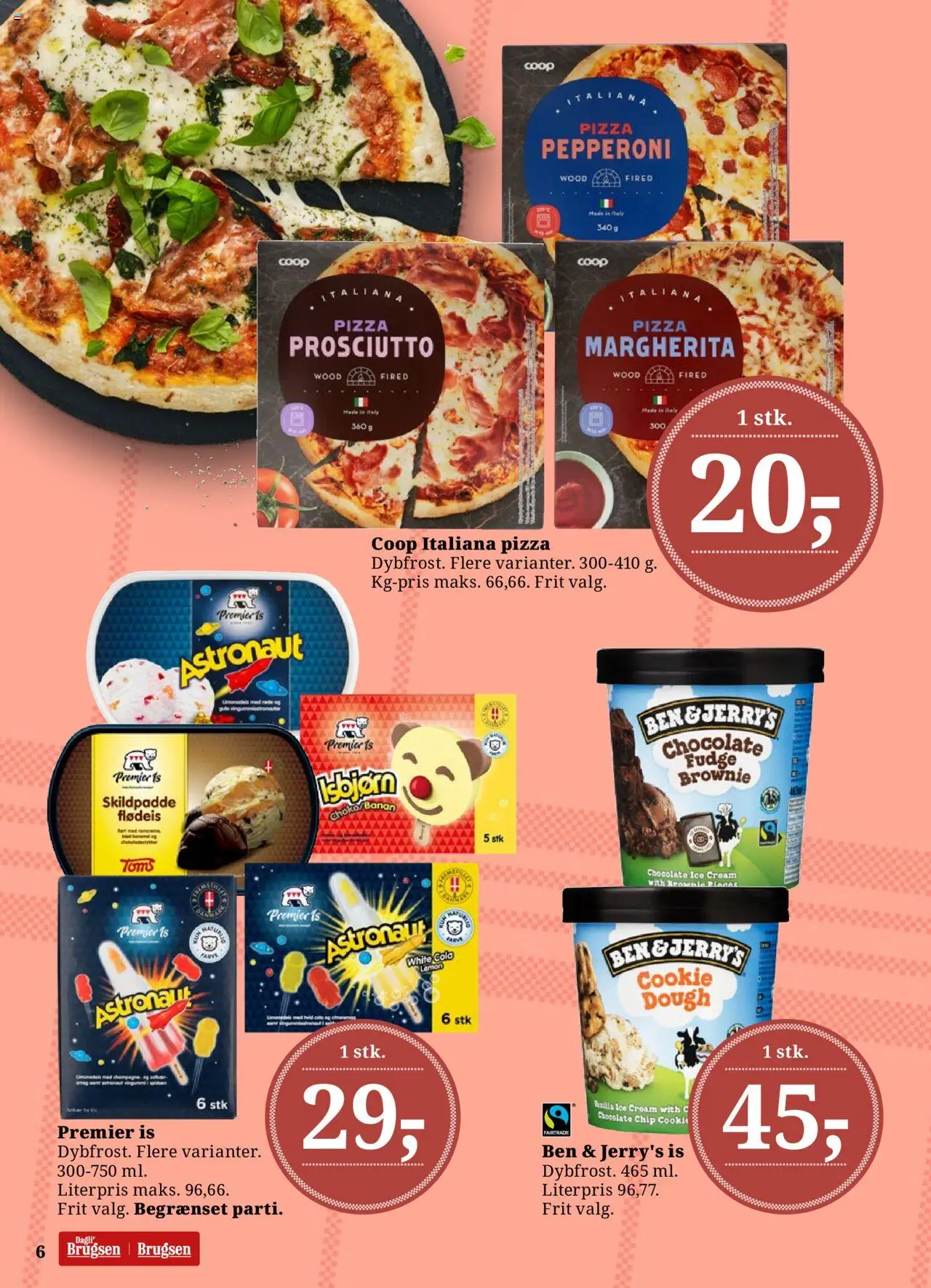 Dagli'Brugsen Tilbudsavis gyldig fra 04.07.2025 | Side: 6 | Produkter: Pizza, Flødeis, Is, Cola