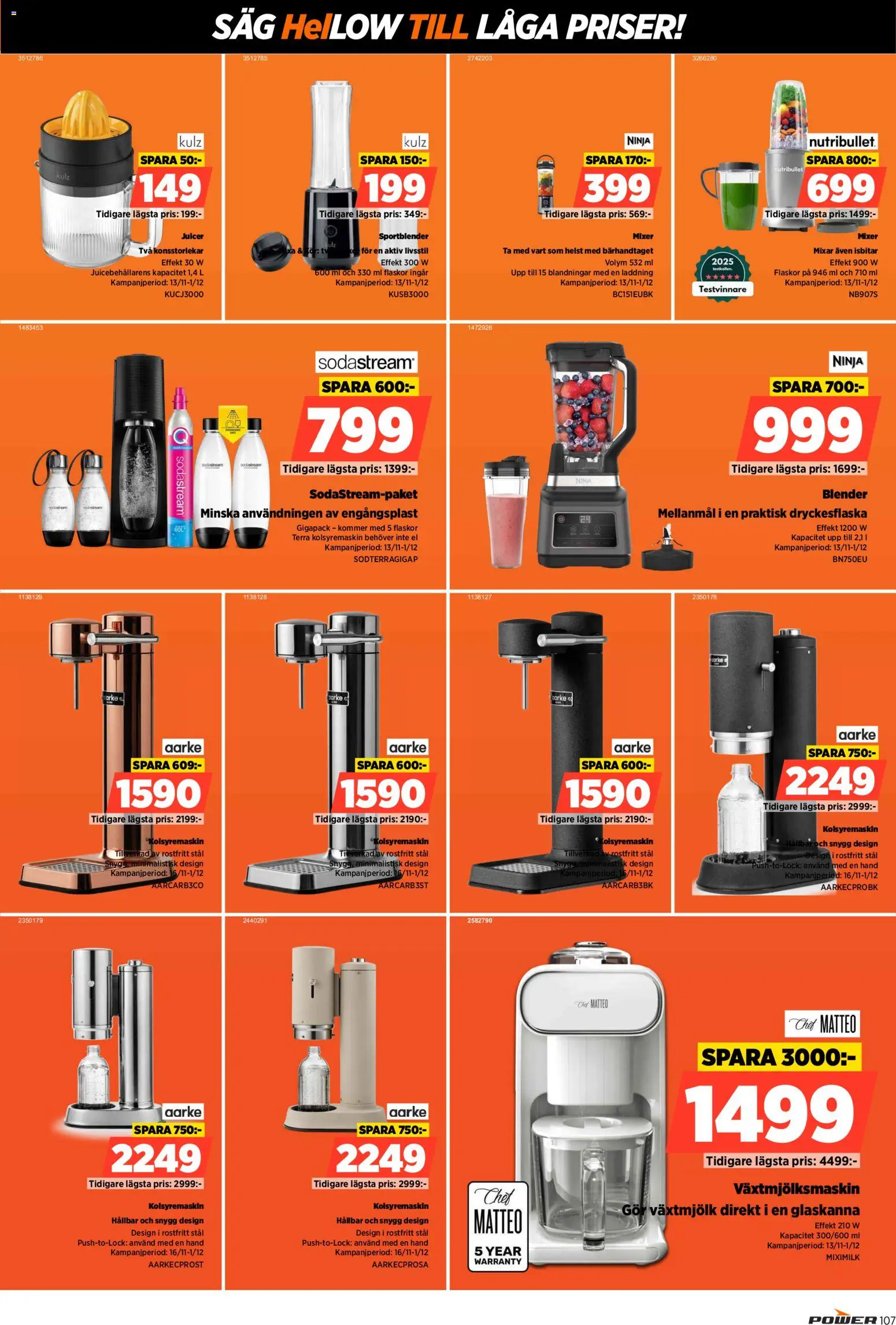 Power reklamblad aktuell från 24.11.2025 | Sida: 107 | Produkter: Mixer, Såg, Blender, Kolsyremaskin