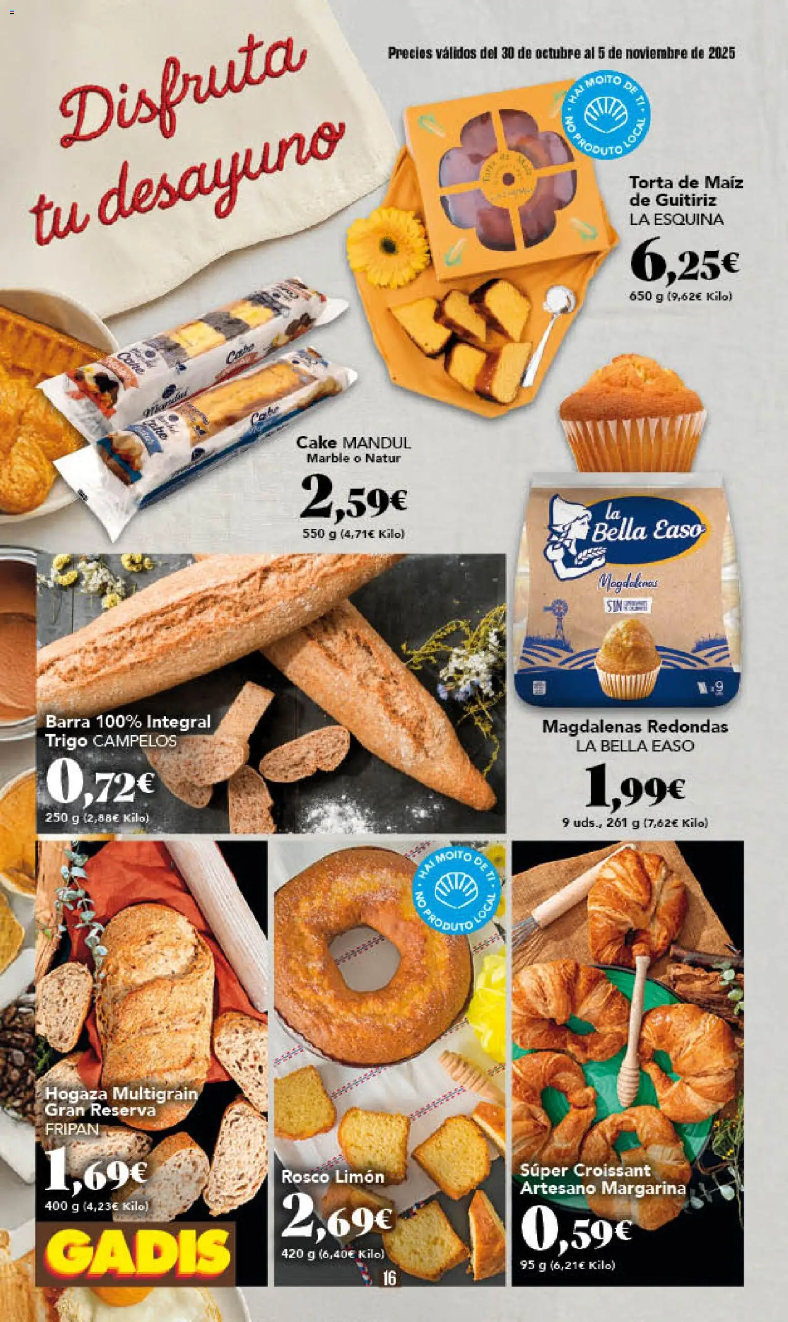 Gadis - folleto │ válido desde el 30.10.2025 | Página: 16 | Productos: Croissant, Margarina, Magdalenas