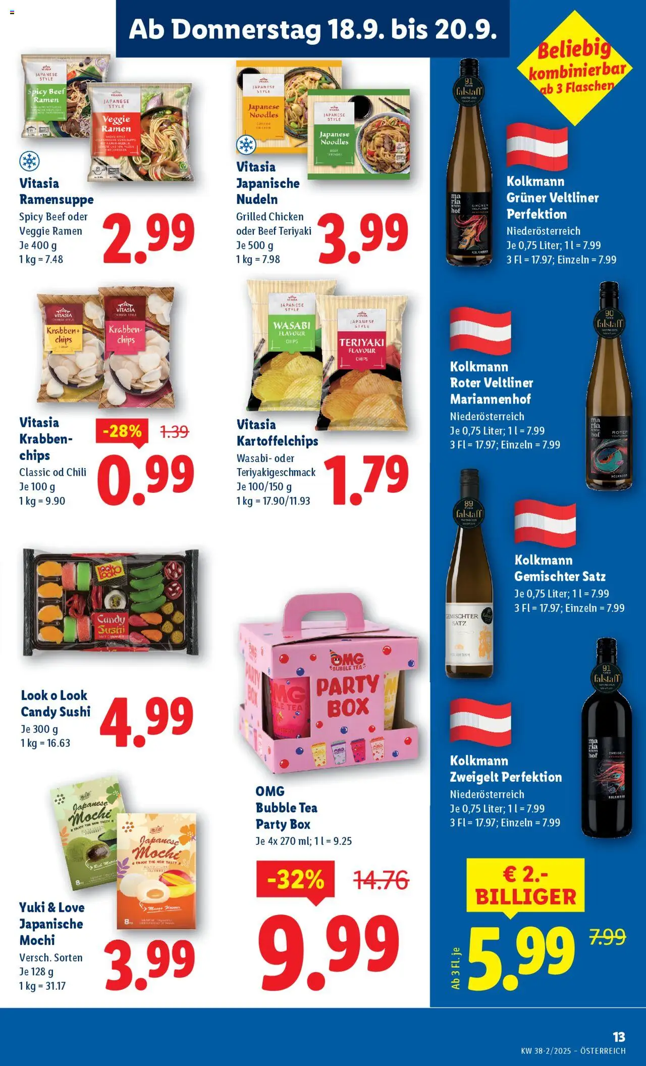 Lidl Flugblatt - Wien, Eisenstadt, Mattersburg gültig ab 18.09.2025 | Seite: 15 | Produkte: Chips, Chili, Box, Nudeln
