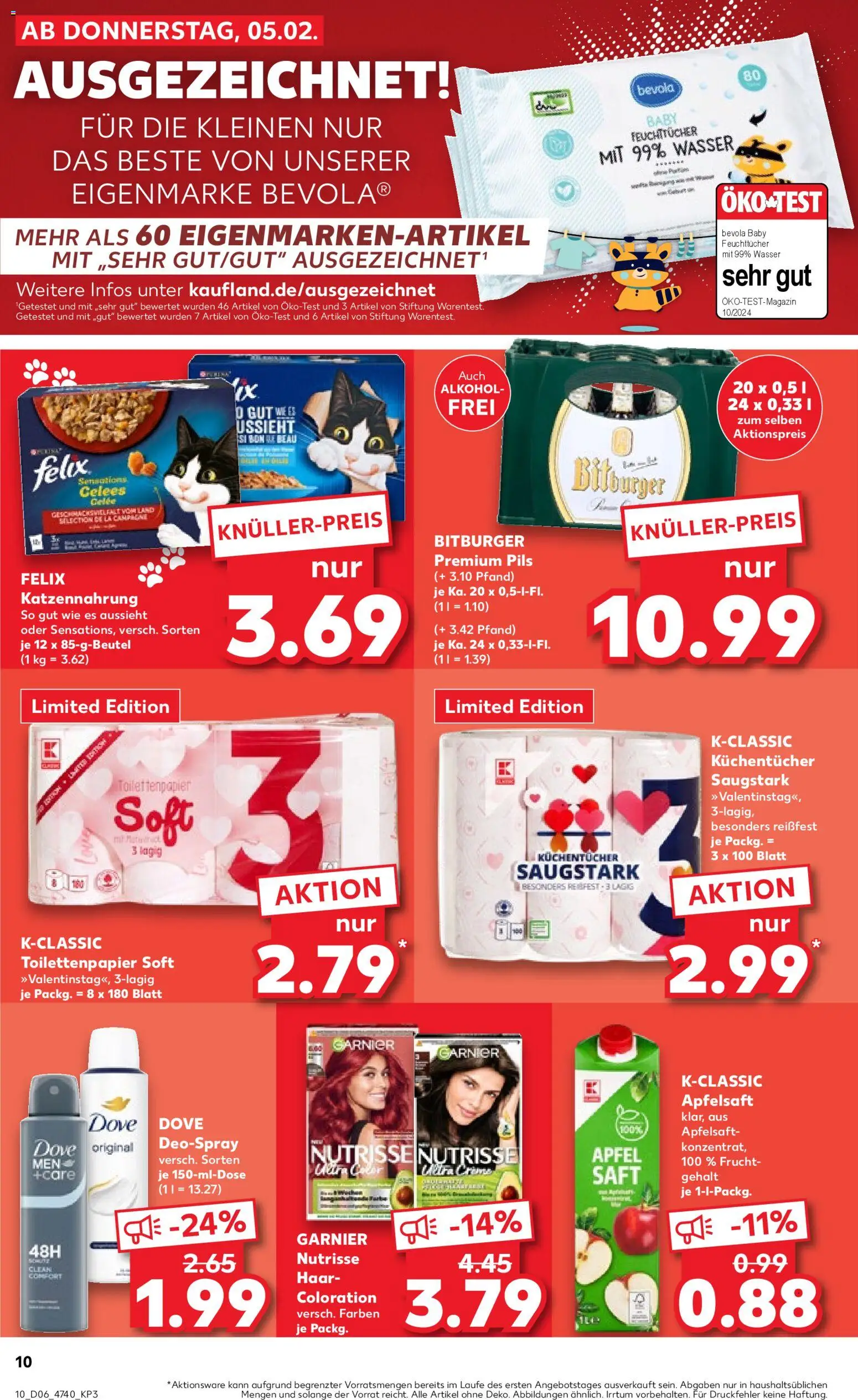 Kaufland prospekt Hannover	 – gültig ab 05.02.2026 | Seite: 10 | Produkte: Äpfel, Apple, Saft, Toilettenpapier