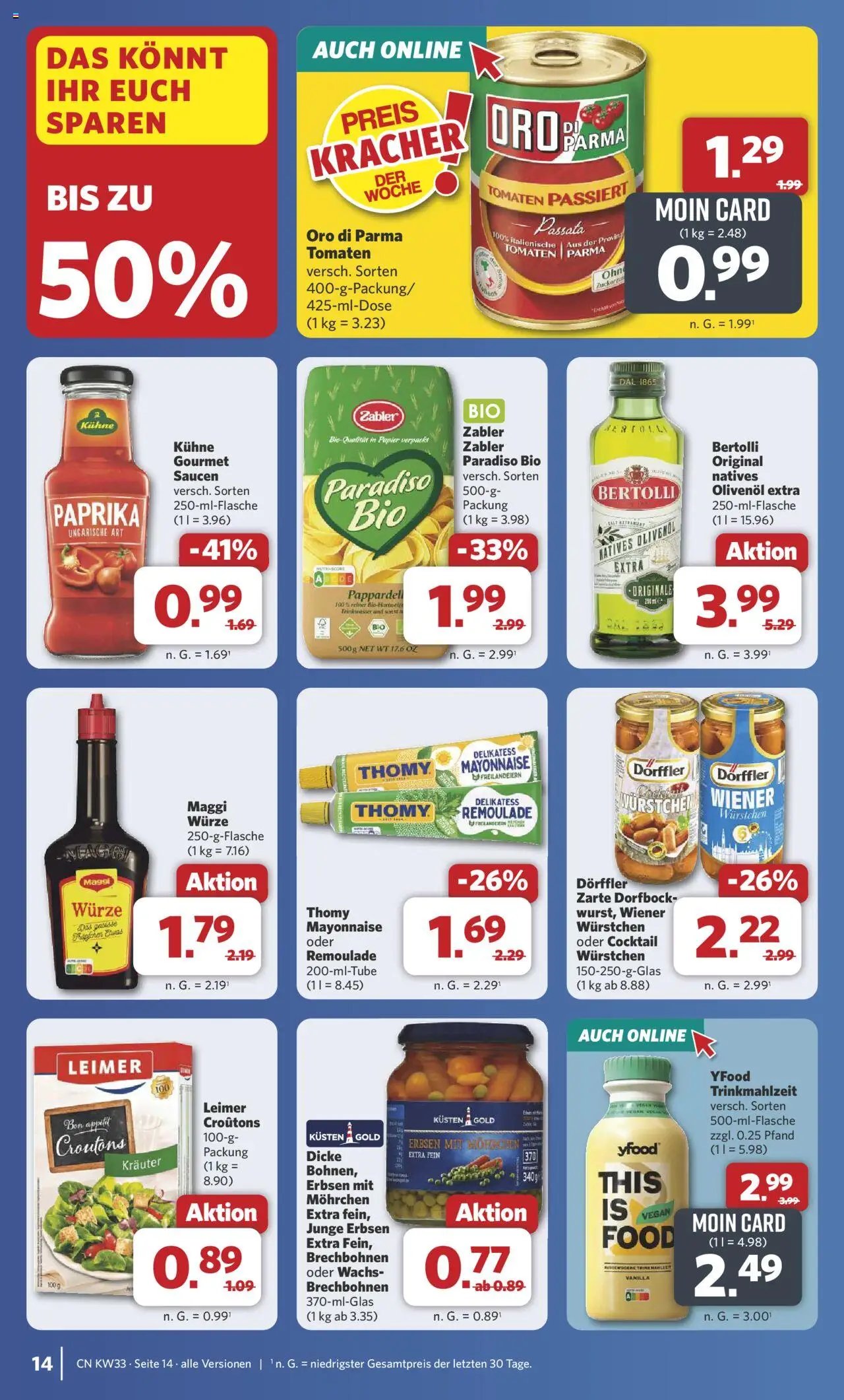 Combi Prospekt 	 - gültig ab dem 11.08.2025 | Seite: 14 | Produkte: Maggi, Oro di parma, YFood, Paprika