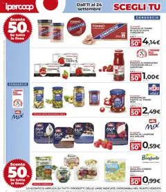 Volantino Ipercoop del 11.09.2025 | Pagina: 2 | Prodotti: Lupini, Pomodori, Vaso, Olio di Oliva