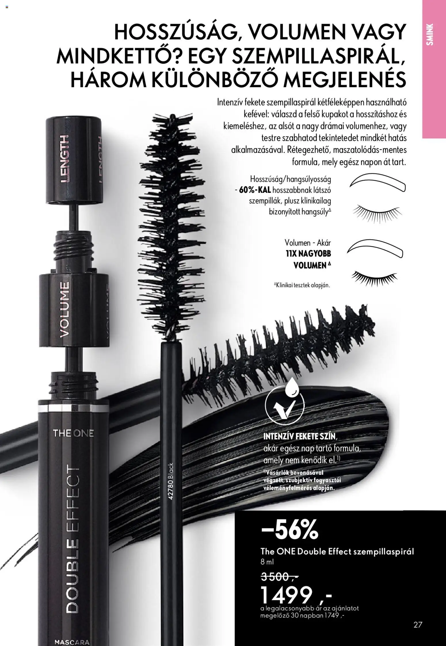 Oriflame akciós ujság - amely érvényes a következő dátumtól: 24.12.2025 | Oldal: 27 | Termékek: Szempillaspirál, Smink