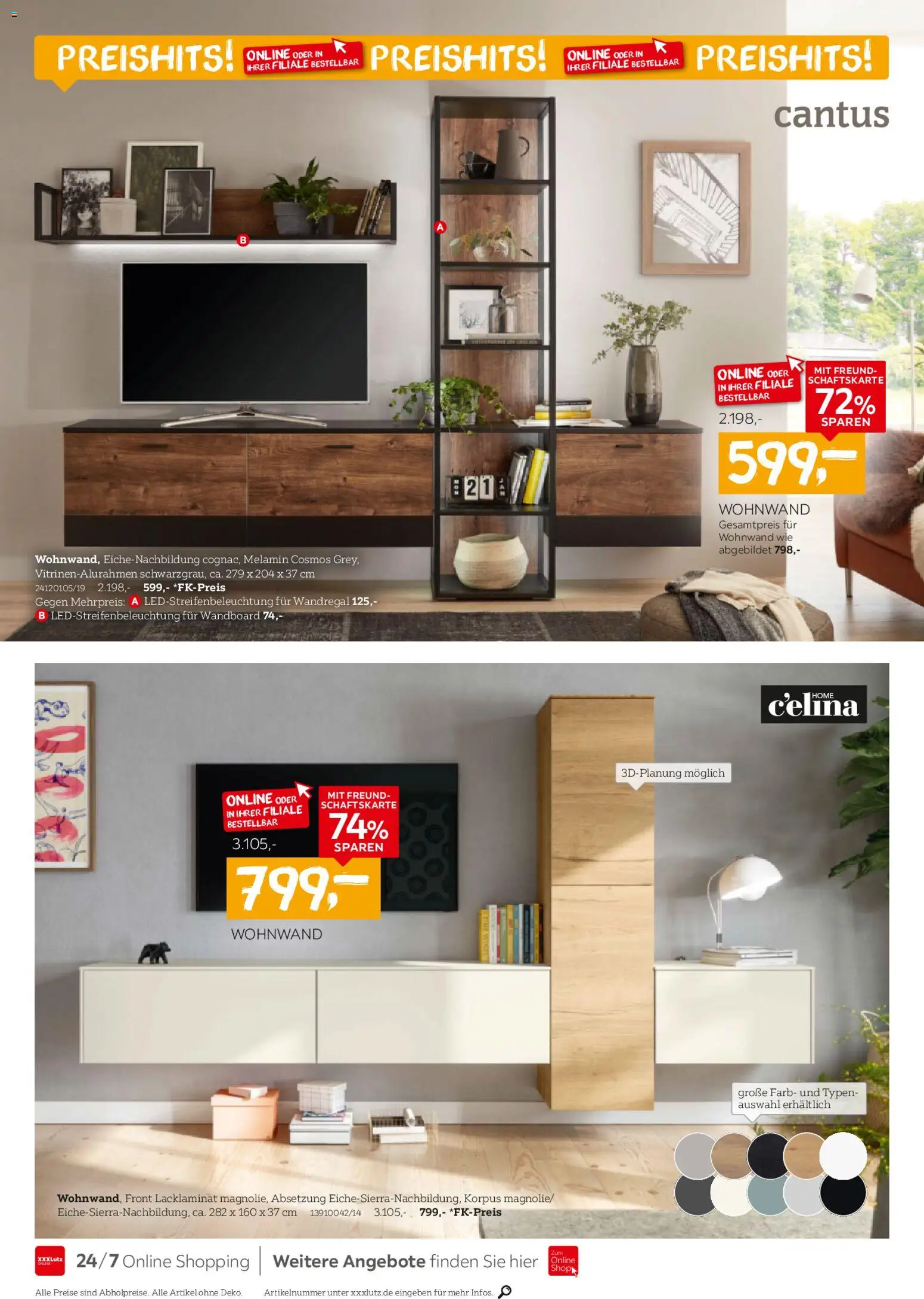 XXXL Lutz Wohnen-Preishits! – gültig ab 26.10.2025 | Seite: 2 | Produkte: Wohnwand, Wandregal, Wandboard
