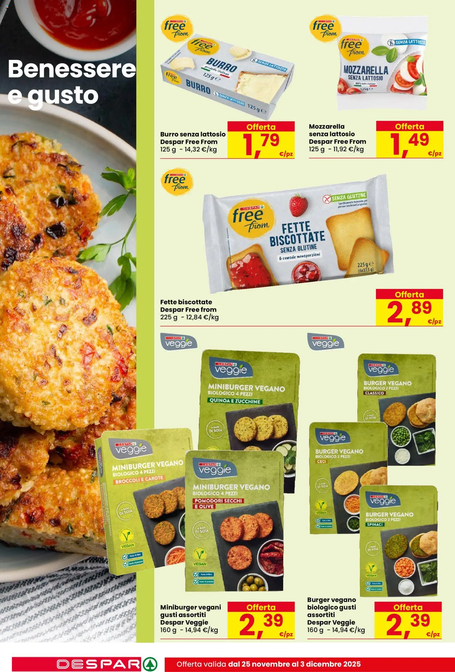 Volantino Despar del 25.11.2025 | Pagina: 20 | Prodotti: Mozzarella, The, Broccoli, Zucchine