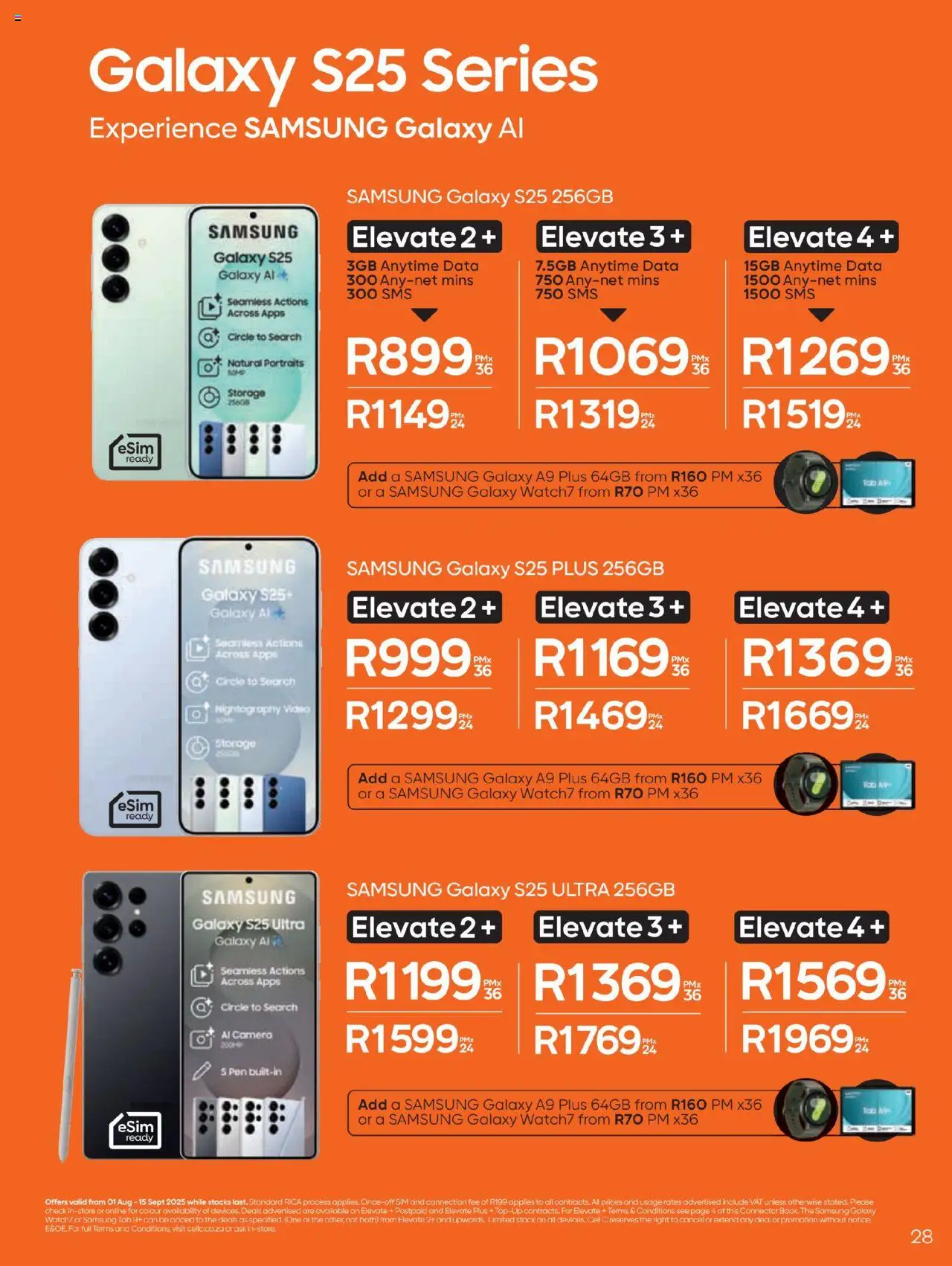 Cell C - Contract Deals │ valid from 01.08.2025 | Page: 28 | Products: Data, Connector, Pen, Stock