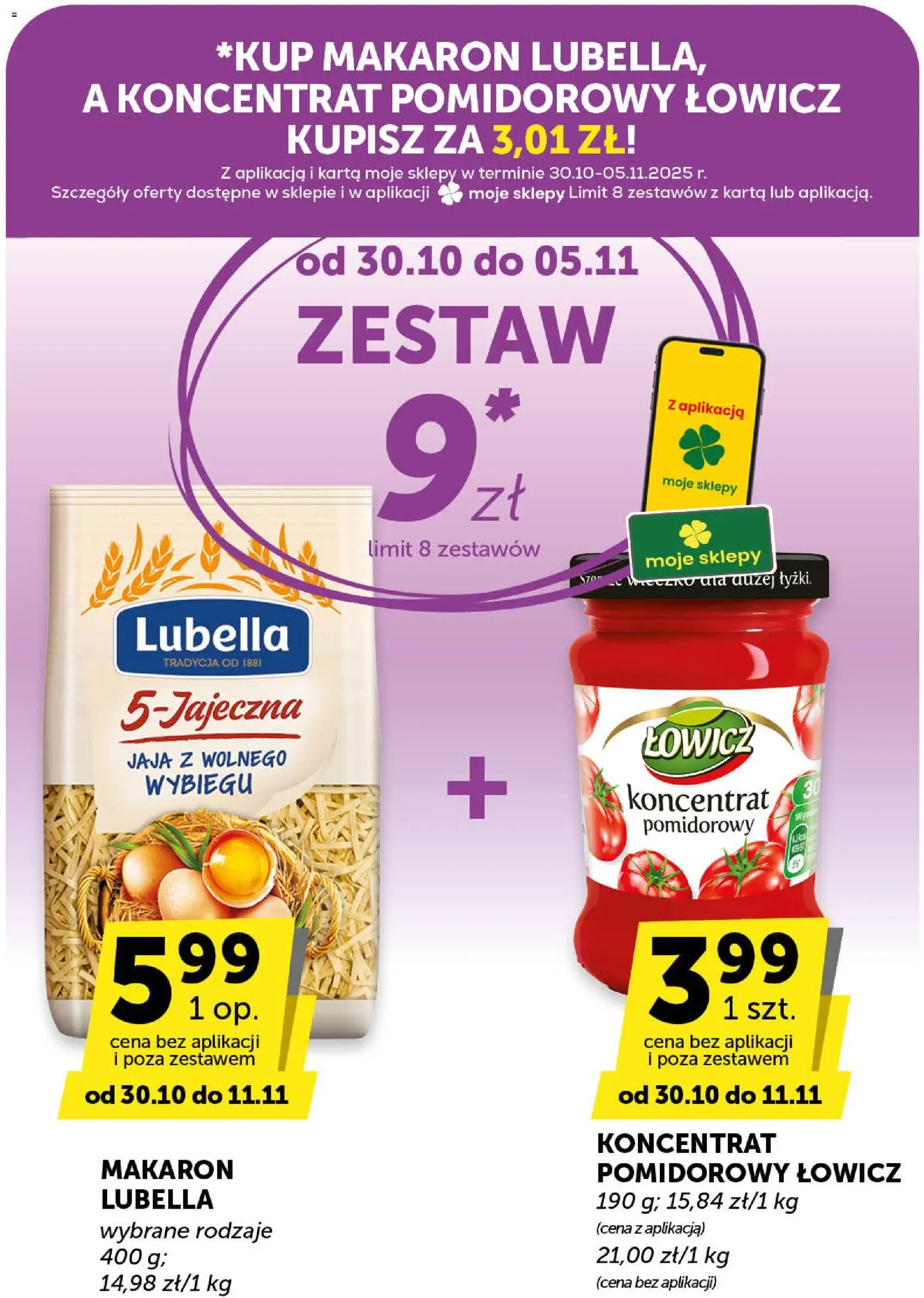 Euro Sklep Gazetka - Minimarket od 30.10.2025 | Strona: 8 | Produkty: Karta, Koncentrat pomidorowy, Makaron, Jaja