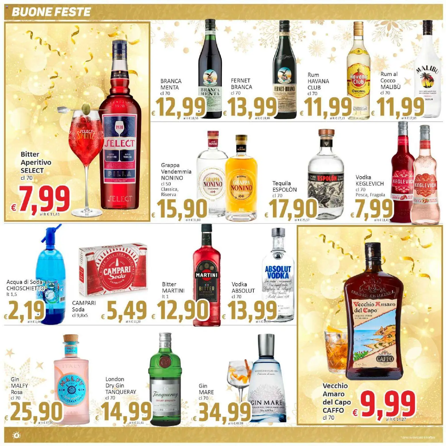 Volantino Paghi Poco del 27.12.2025 | Pagina: 4 | Prodotti: Gin, Rum, Scaffale, Amaro