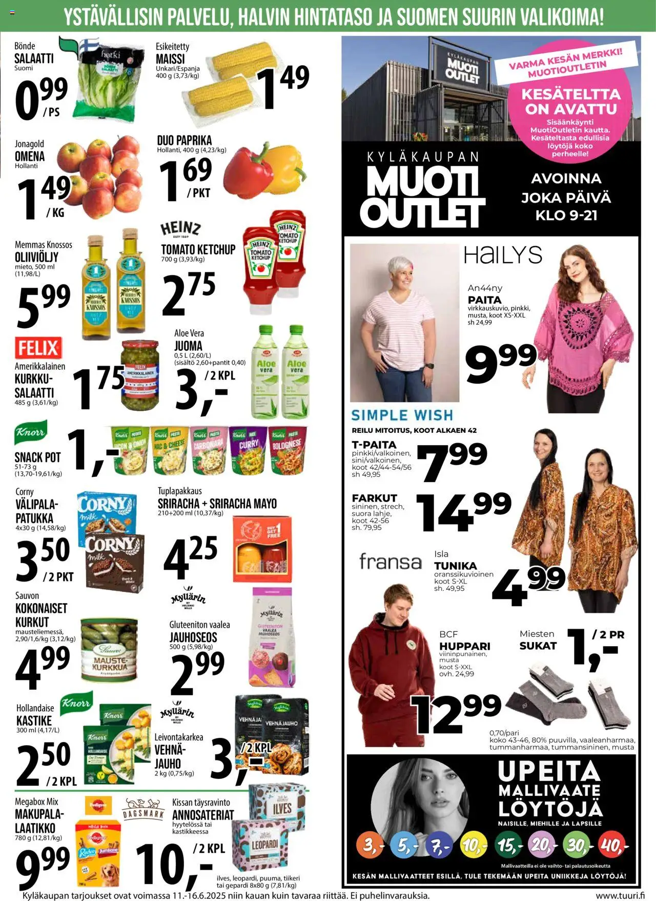  | Sivu: 9 | Tuotteet: Oliiviöljy, Paita, Farkut, Salaatti