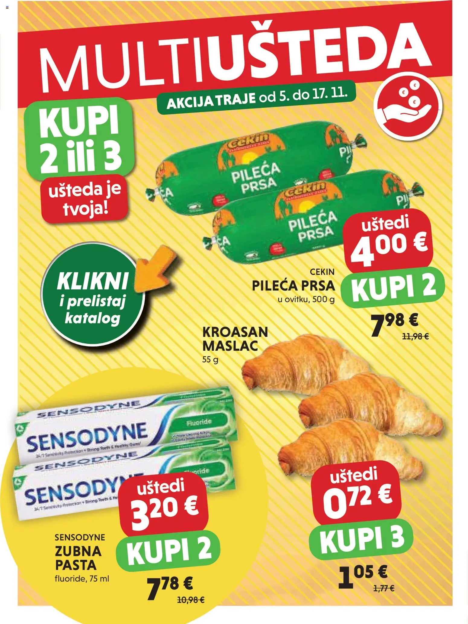 Studenac katalog | vrijedi od 12.11.2025 | Stranica: 2 | Proizvodi: Maslac, Pasta, Sensodyne, Kroasan