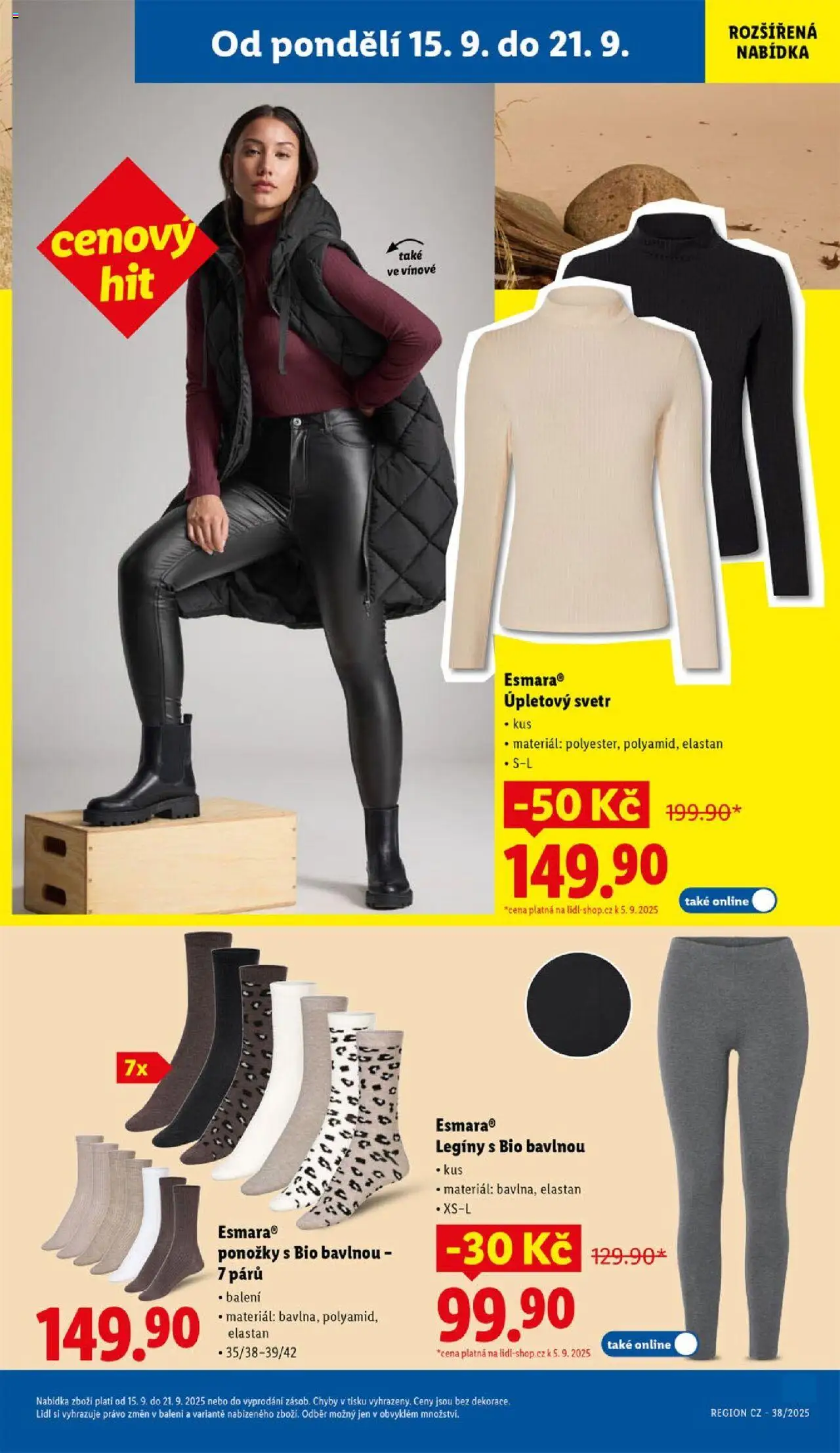 Lidl leták od 15.09.2025 | Strana: 39 | Produkty: Svetr, Ponožky, Legíny
