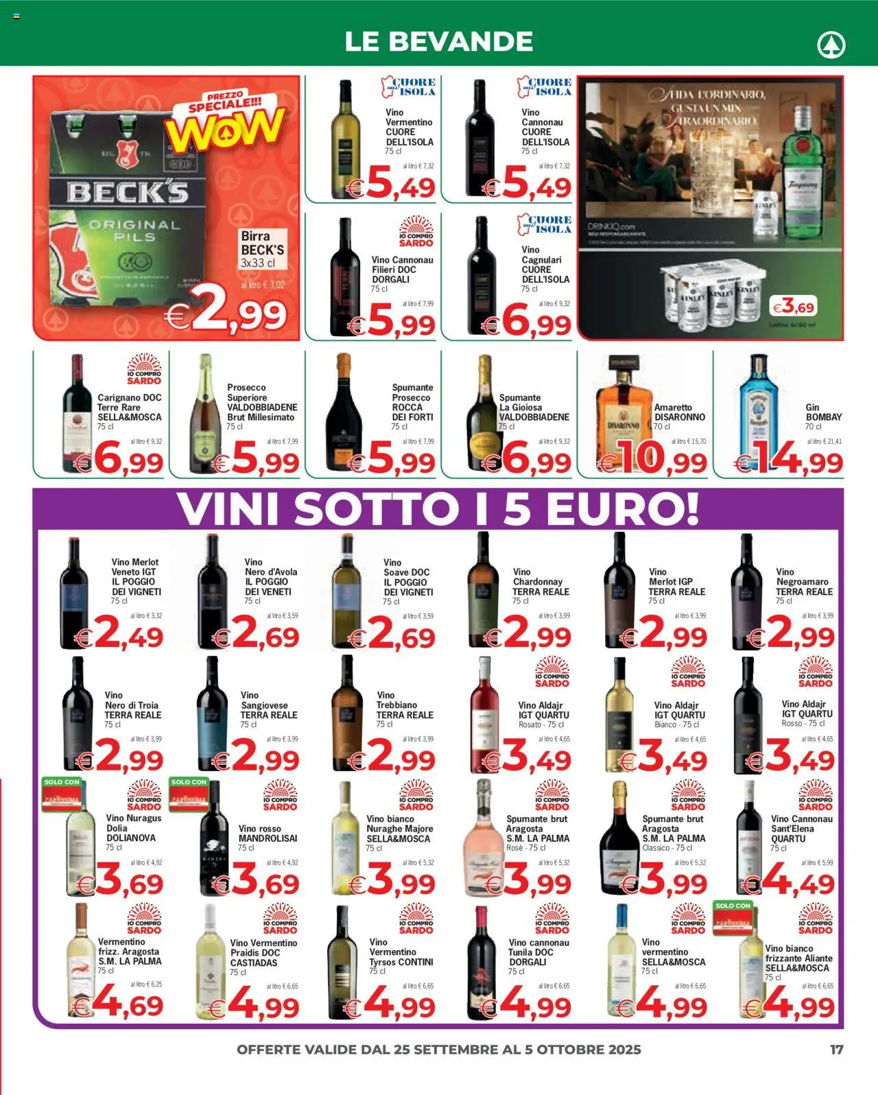 Volantino Eurospar del 25.09.2025 | Pagina: 17 | Prodotti: Prosecco, Vino, Spumante, Terra