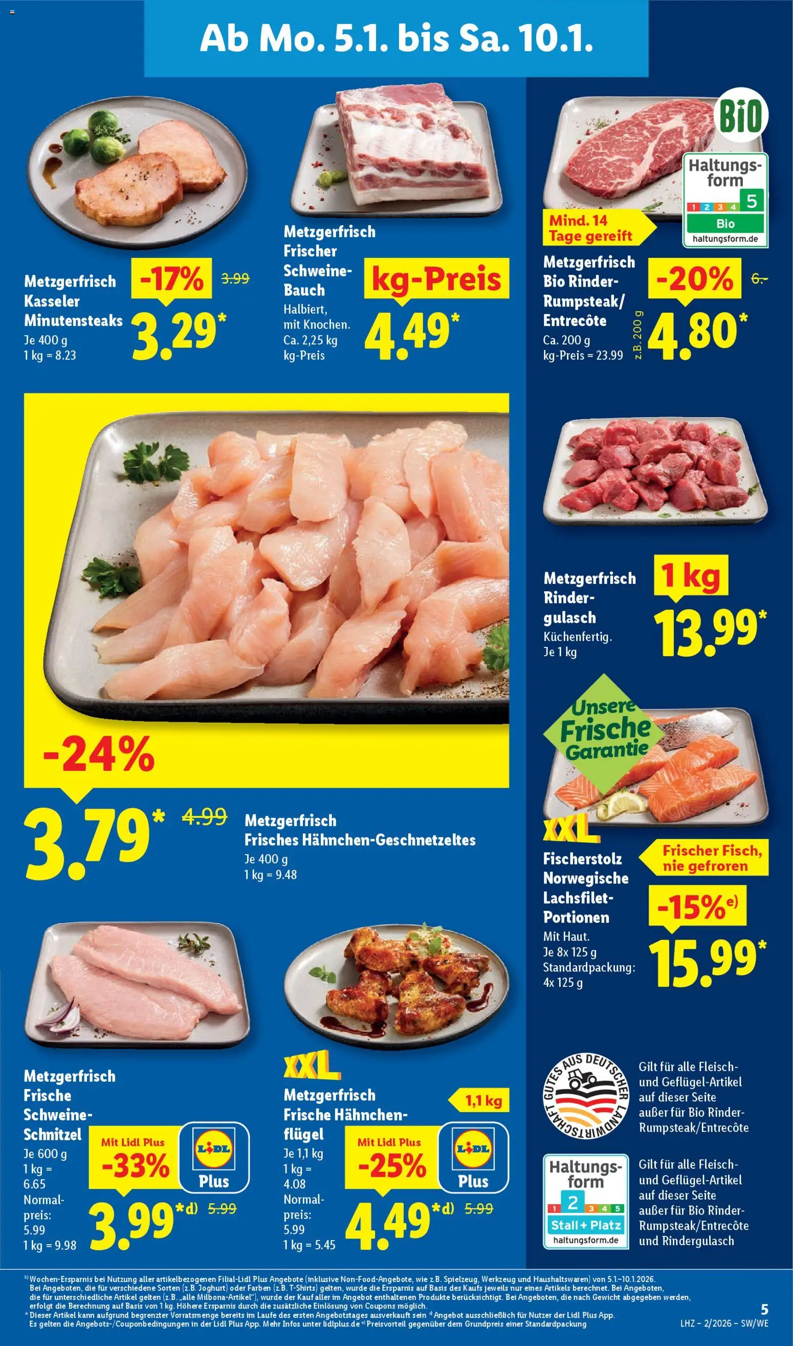 Lidl Prospekt Ochsenfurt – gültig ab 05.01.2026 | Seite: 11 | Produkte: Gewicht, Rindergulasch, Schnitzel, Fleisch