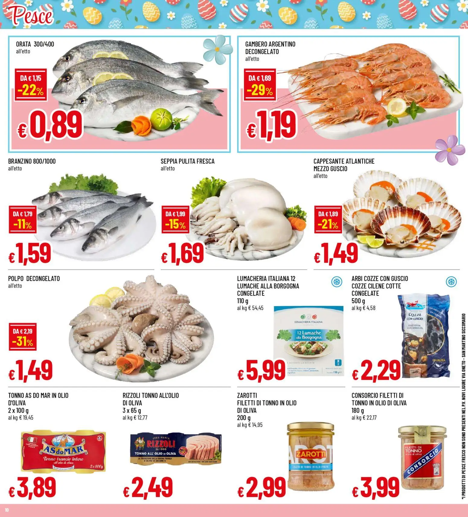 Volantino Galassia del 23.03.2026 | Pagina: 10 | Prodotti: Cozze, Polpo, Branzino, Tonno