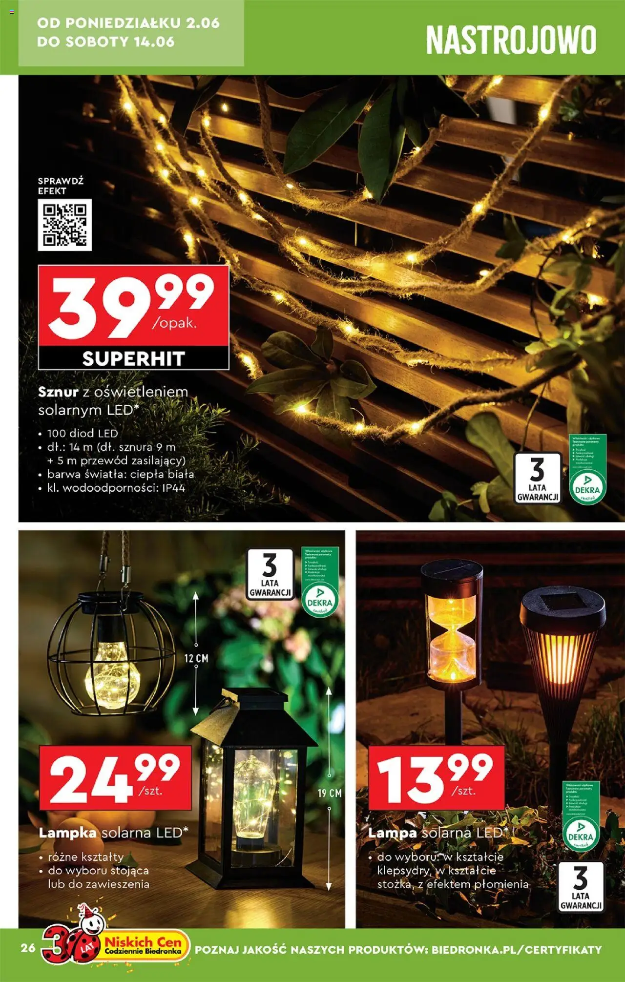Biedronka gazetka - Okazje tygodnia od 31.05.2025 | Strona: 28 | Produkty: Lampa solarna, Lampa