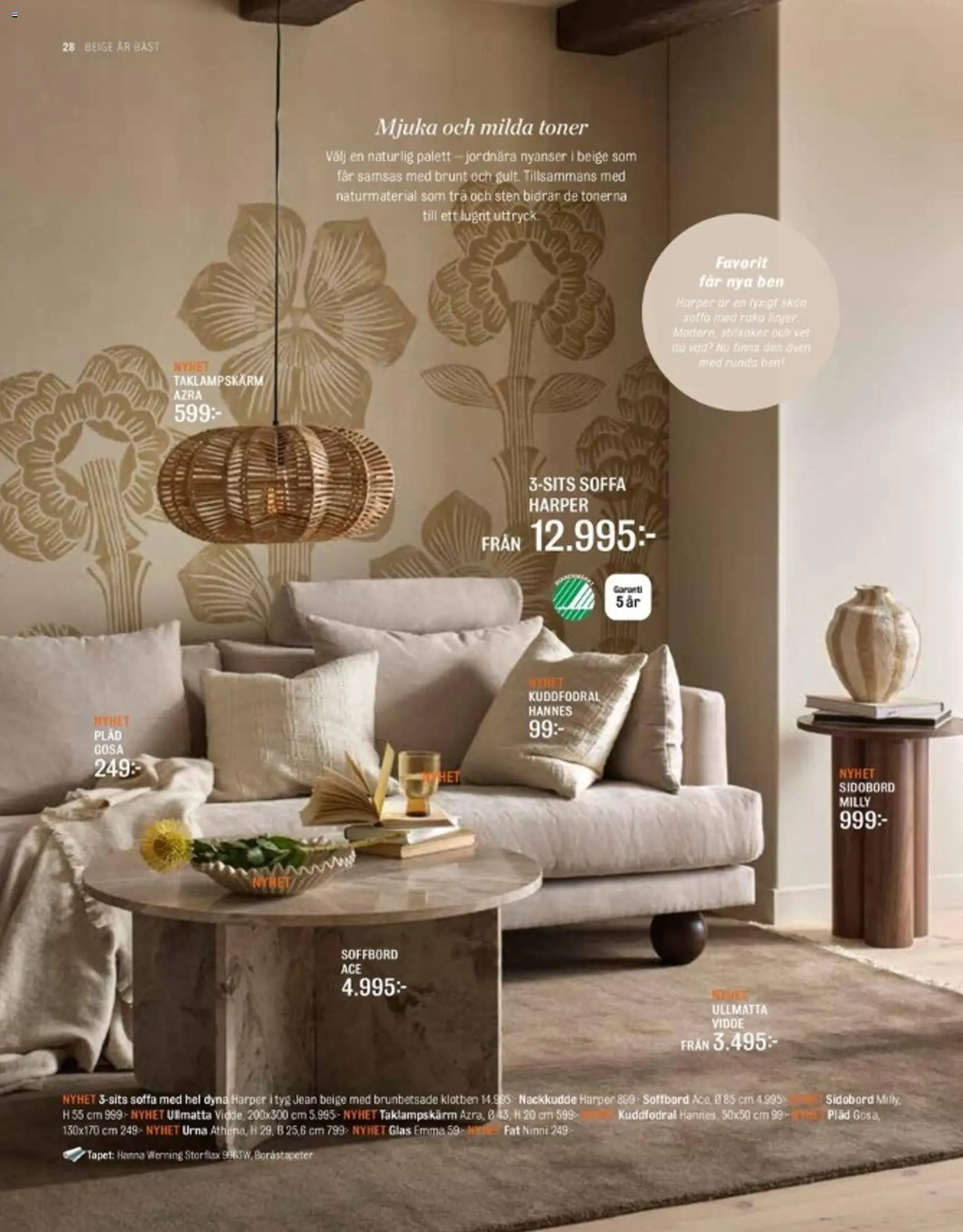Mio reklamblad aktuell från 01.03.2026 | Sida: 28 | Produkter: Pläd, Soffa, Soffbord, Nackkudde