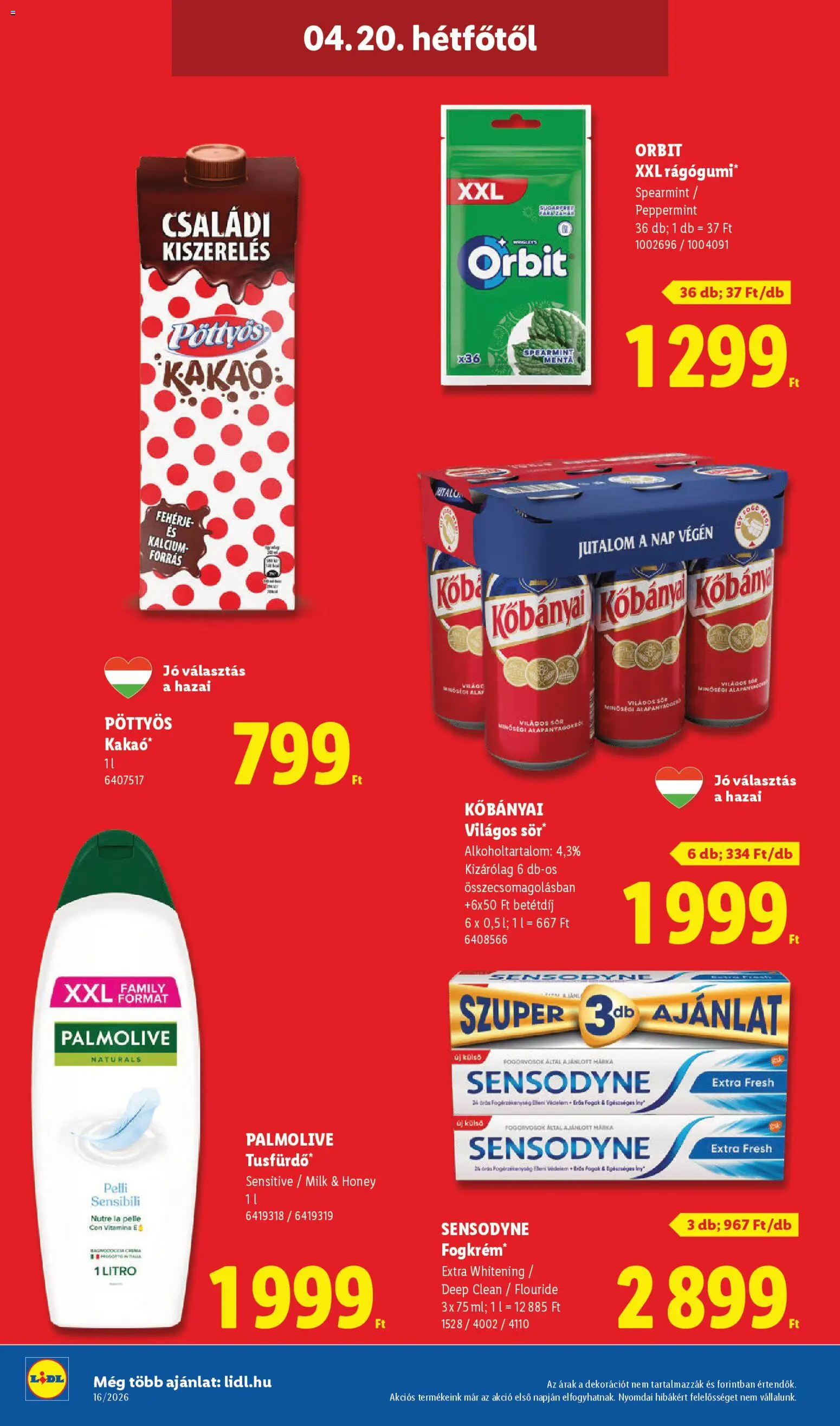 Lidl akciós ujság - amely érvényes a következő dátumtól: 16.04.2026 | Oldal: 58 | Termékek: Fehérje, Sör, Tusfürdő