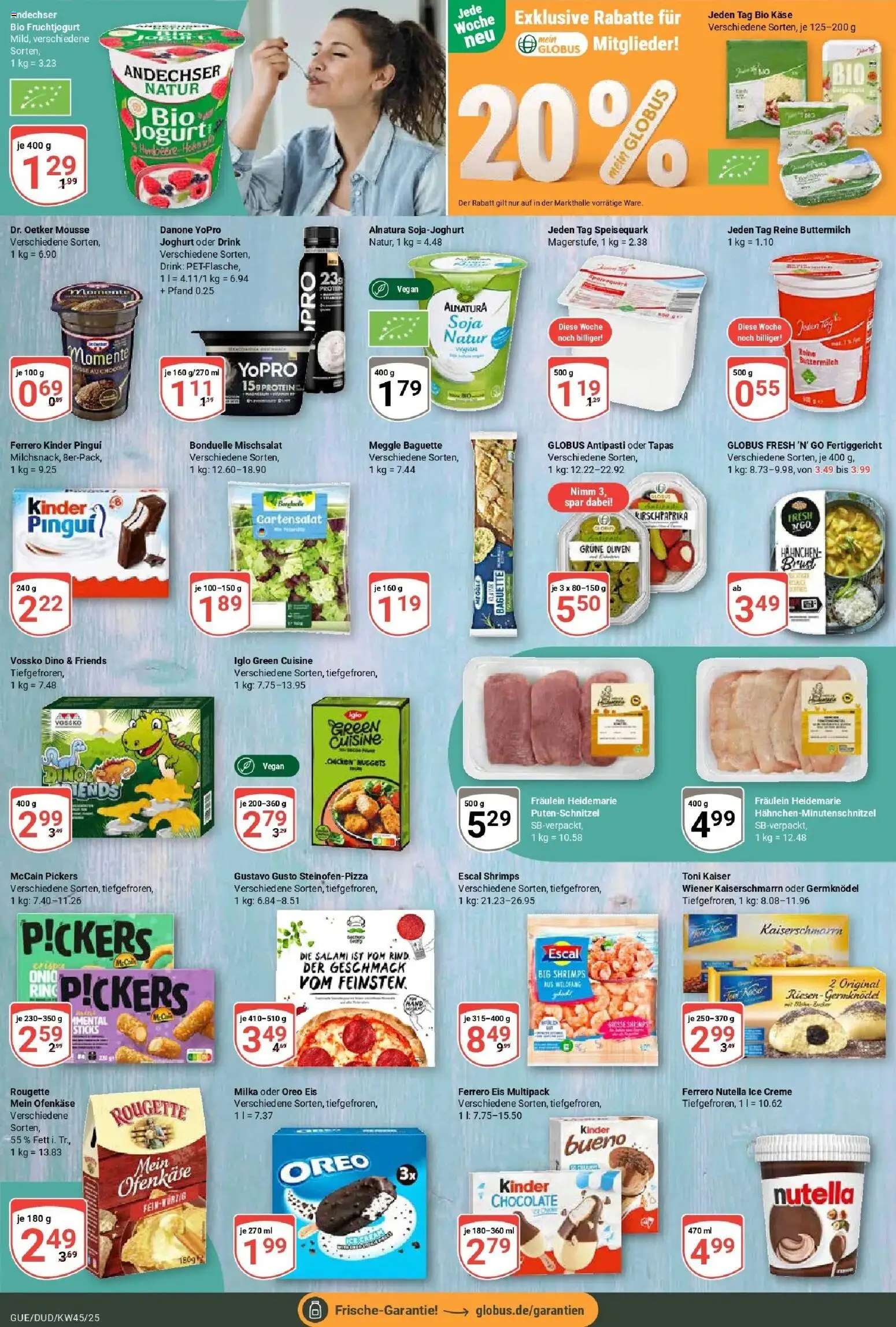 Globus prospekt Saarbrücken-Dudweiler	 (ab 02.11.2025) » Angebote online | Seite: 13 | Produkte: Gustavo gusto, Käse, Joghurt, Iglo