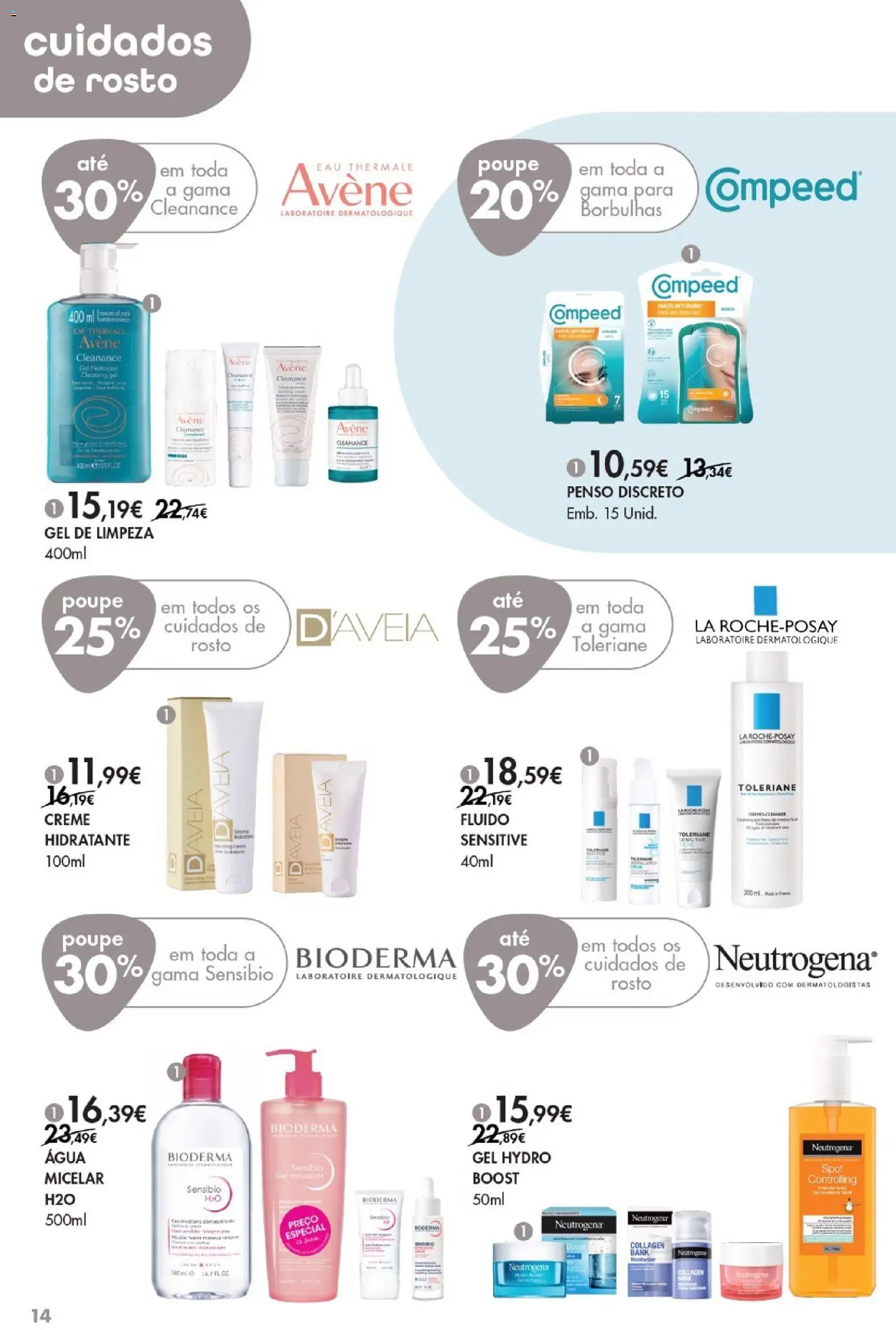 Pingo Doce - Bem Estar Inverno Lojas │ válido de 03.02.2026 | Página: 14 | Produtos: Agua, Água micelar, Creme, Gel de limpeza