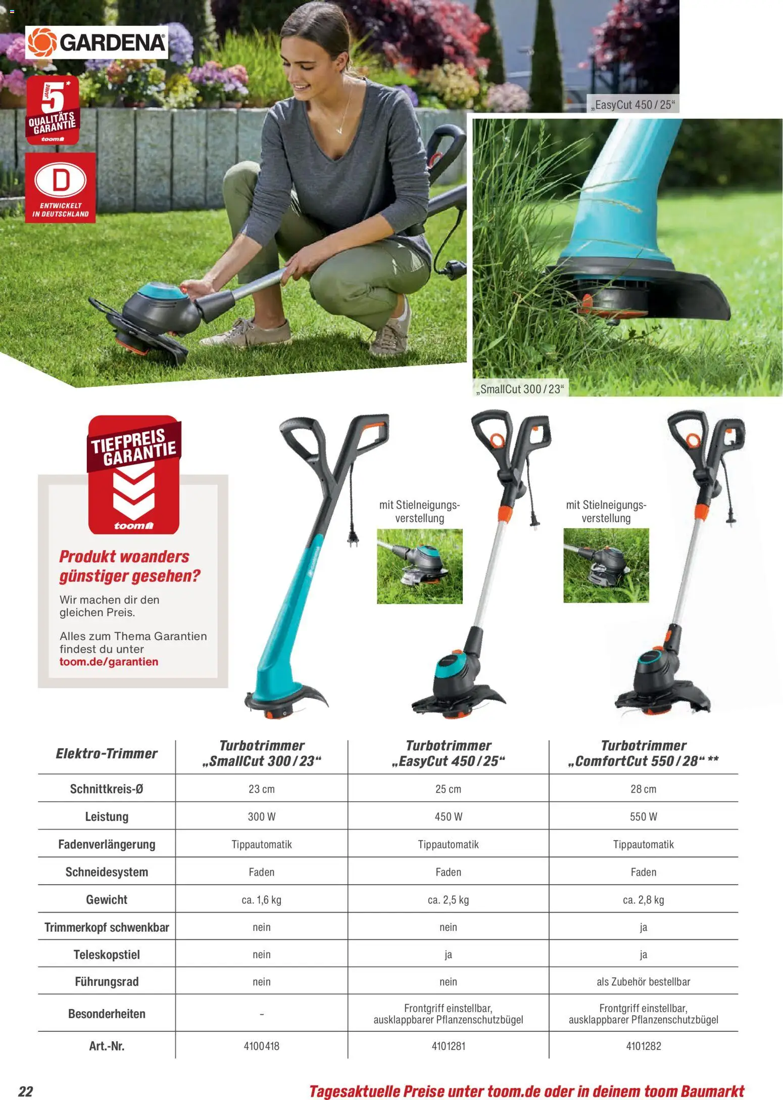 Toom Baumarkt Gartenpflege & Teich 2026 – gültig ab 20.02.2026 | Seite: 22 | Produkte: Gewicht