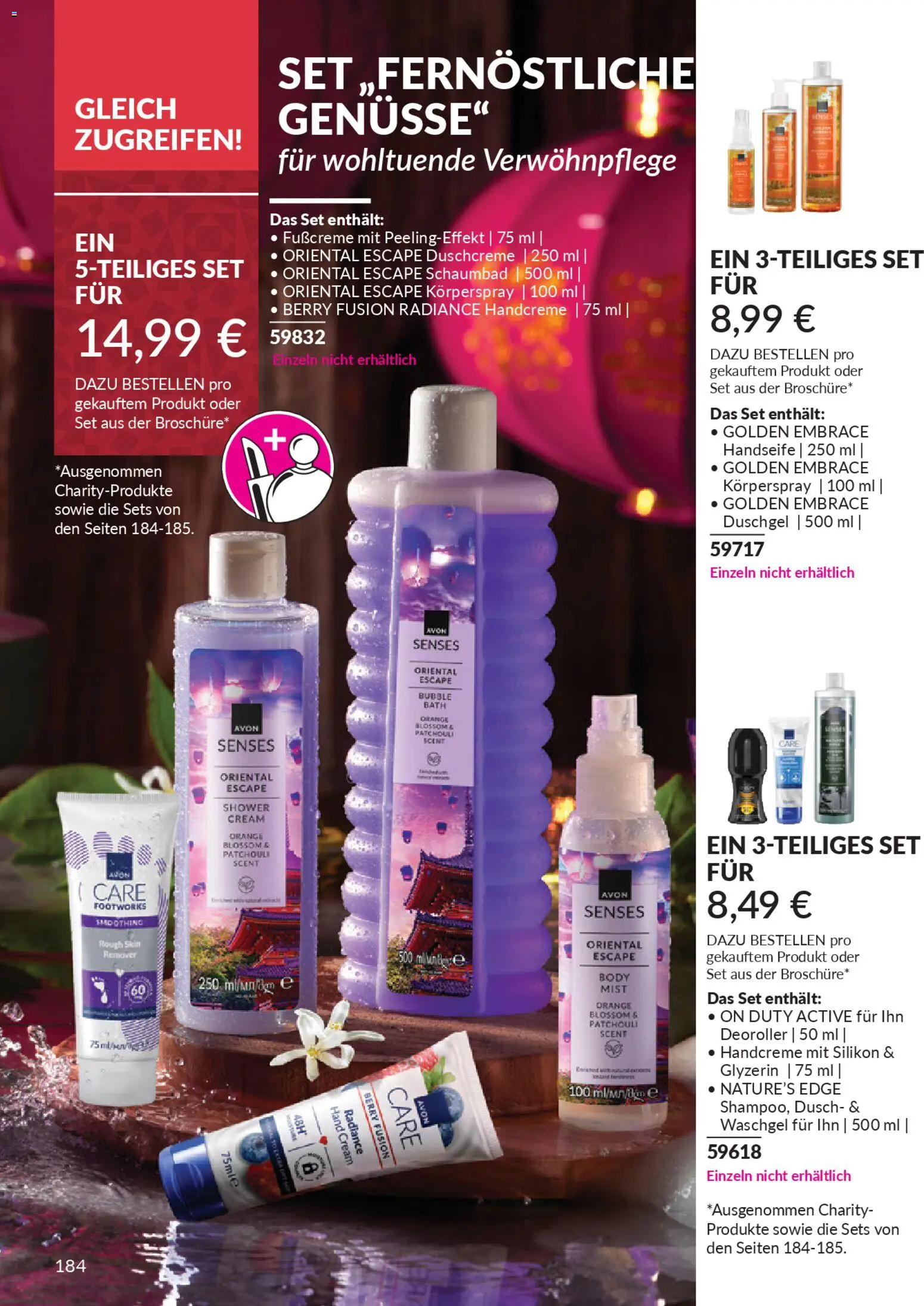 AVON Katalog Januar 2026 – gültig ab 01.01.2026 | Seite: 186 | Produkte: Handcreme, Duschgel, Körperspray, Fußcreme