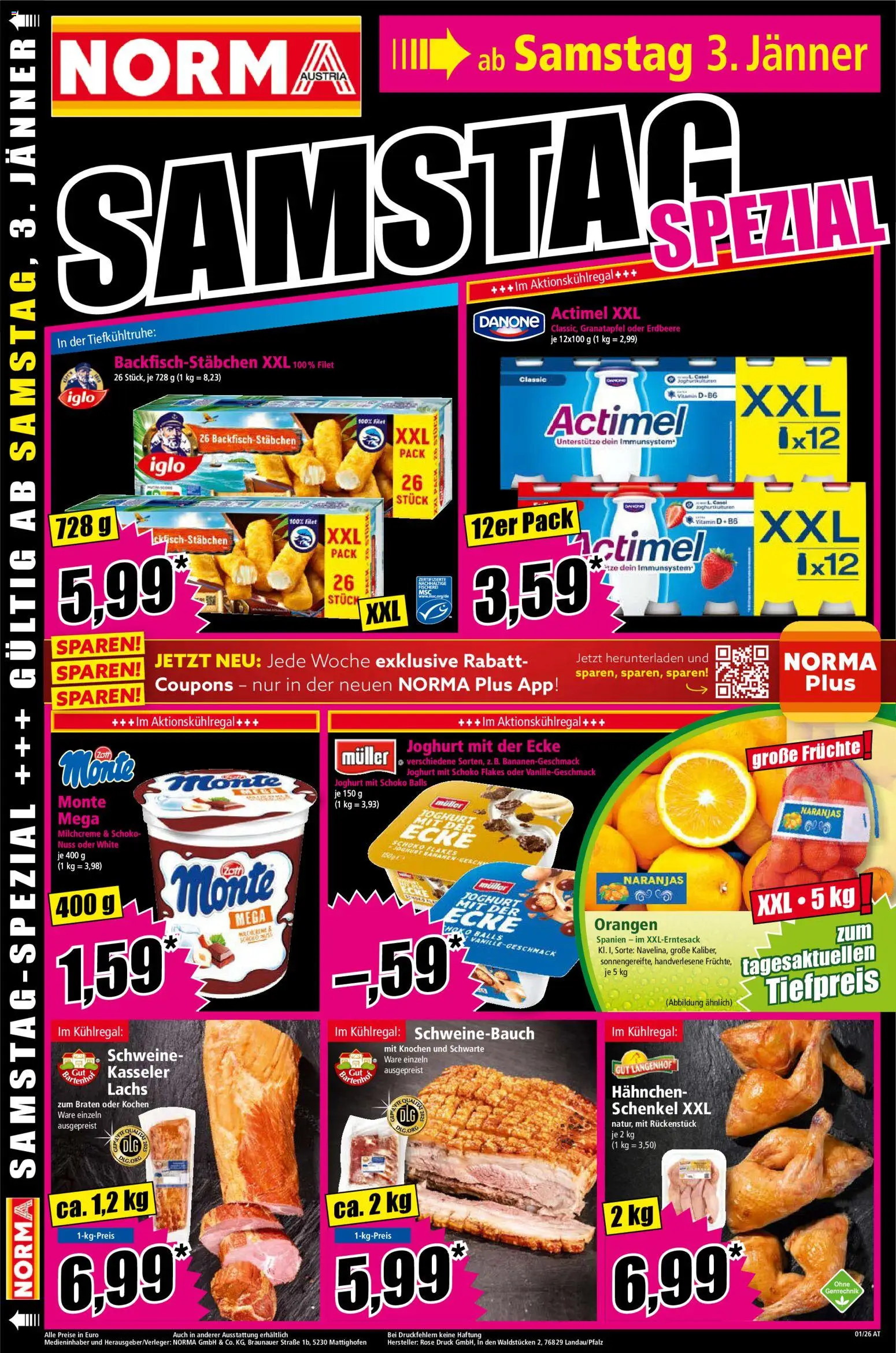 Norma Flugblatt gültig ab 29.12.2025 | Seite: 16 | Produkte: Joghurt, Orangen