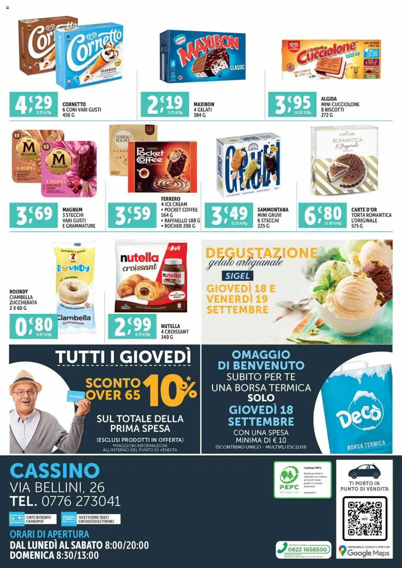 Volantino Decò del 18.09.2025 | Pagina: 4 | Prodotti: Biscotti, Gelato, Burro, Borsa