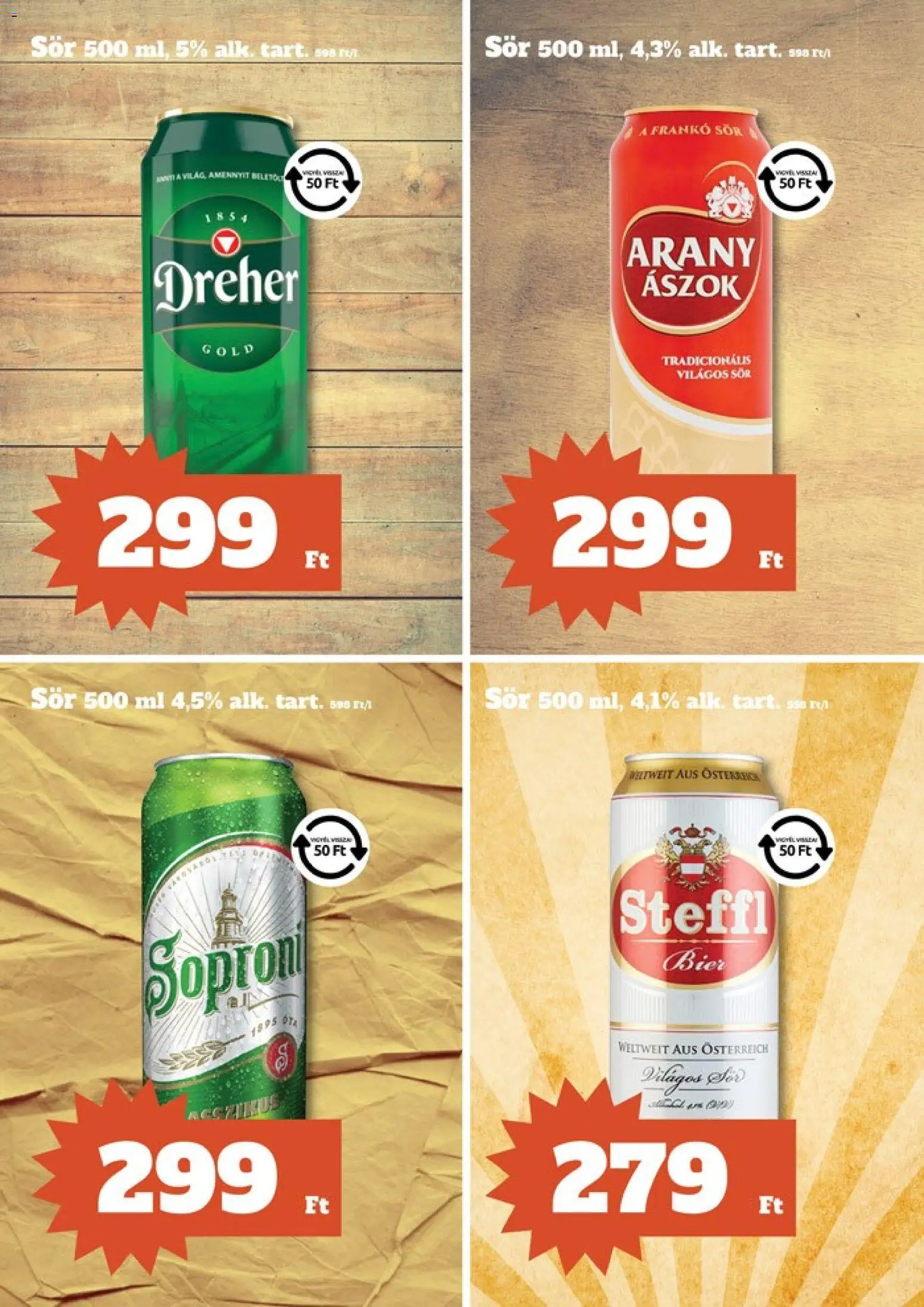 Family Diszkont akciós ujság - amely érvényes a következő dátumtól: 29.04.2026 | Oldal: 17 | Termékek: Arany ászok, Steffl, Sör