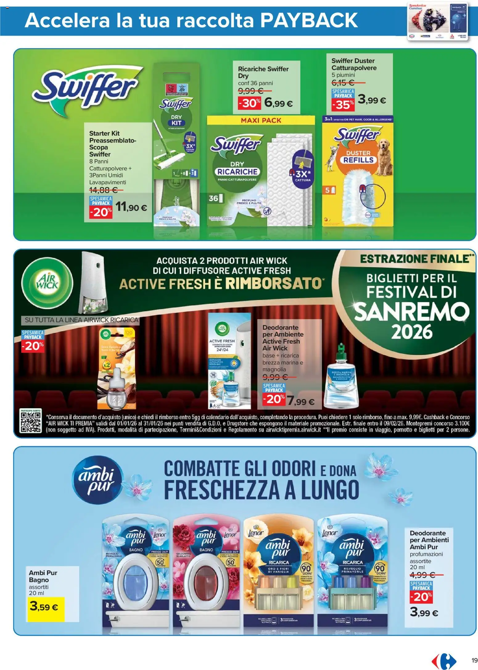 Volantino Carrefour del 15.01.2026 | Pagina: 19 | Prodotti: Deodorante, Scopa, Bagno, Profumo