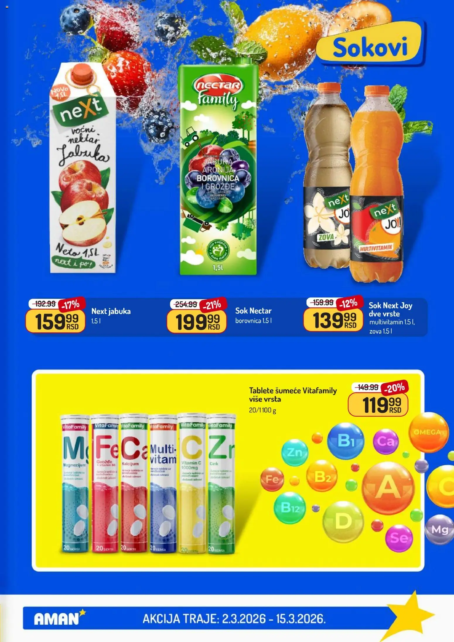 Aman katalog - važi od 02.03.2026 | Strana: 33 | Proizvode: Nektar, Borovnica, Sok
