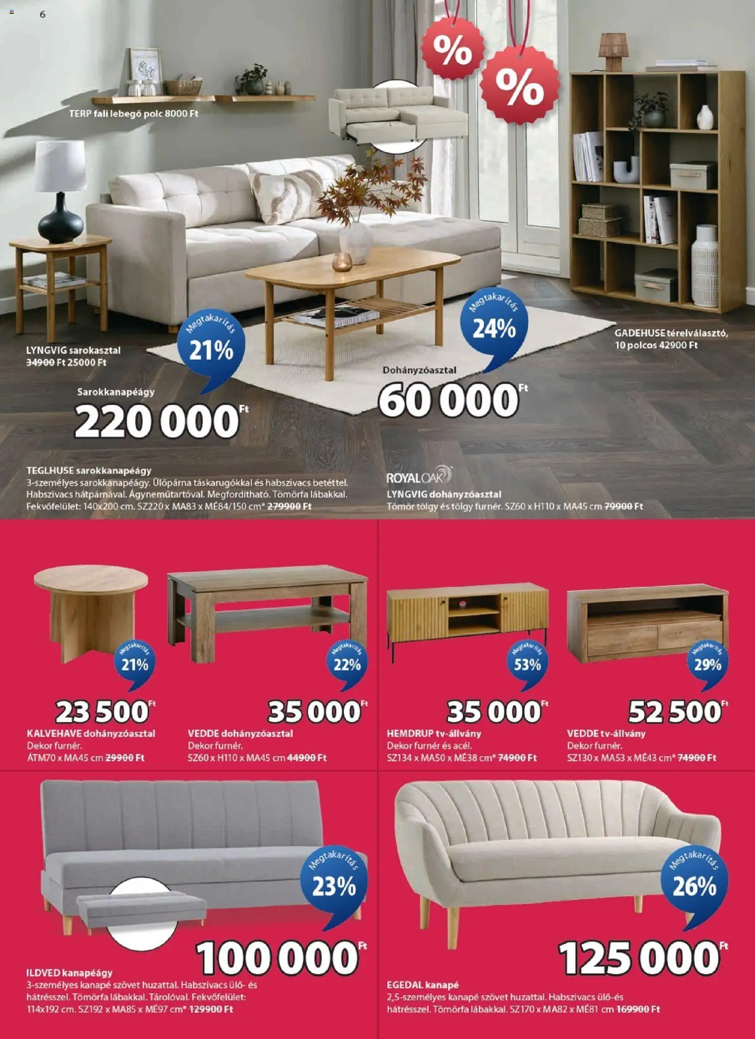 JYSK akciós ujság - amely érvényes a következő dátumtól: 31.12.2025 | Oldal: 6 | Termékek: Kanapé, Kanapéágy, Polc, Ülőpárna