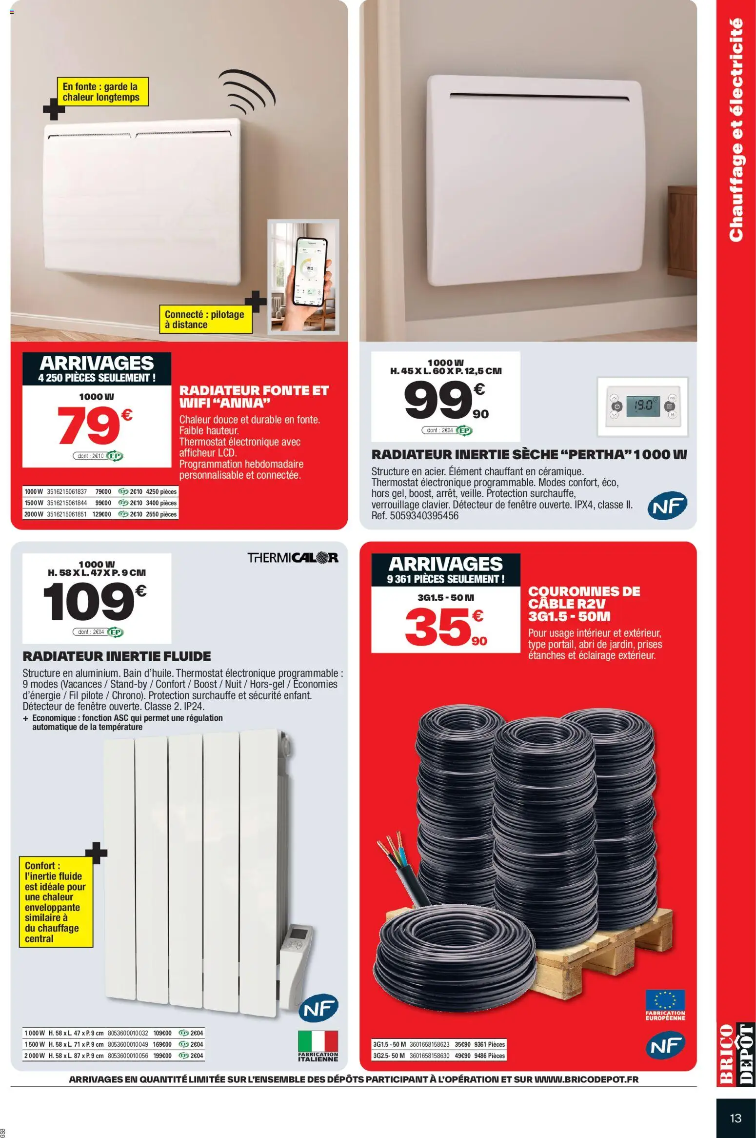 {H1} | Page: 13 | Produits: Câble, Prises, Radiateur