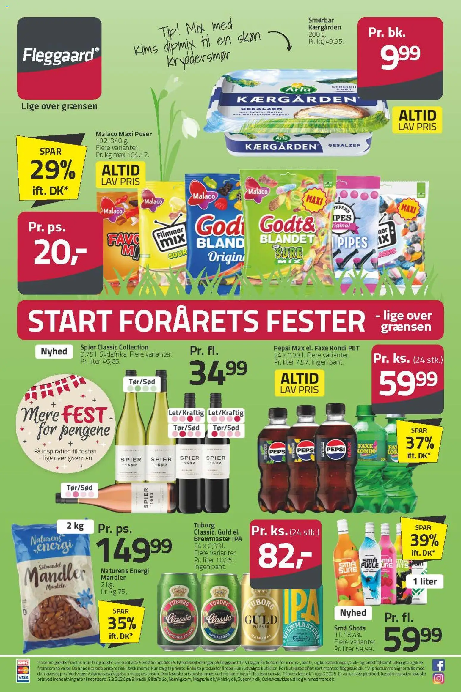 Fleggaard tilbudsavis – gyldig fra 08.04.2026 | Side: 35 | Produkter: Mandler, Faxe Kondi, Pepsi, Pepsi Max