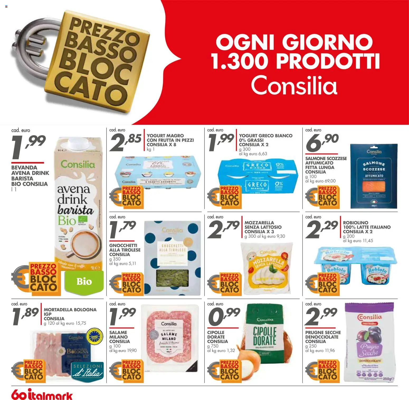 Volantino Italmark del 21.01.2026 | Pagina: 28 | Prodotti: Yogurt greco, Salame, Salmone, Latte