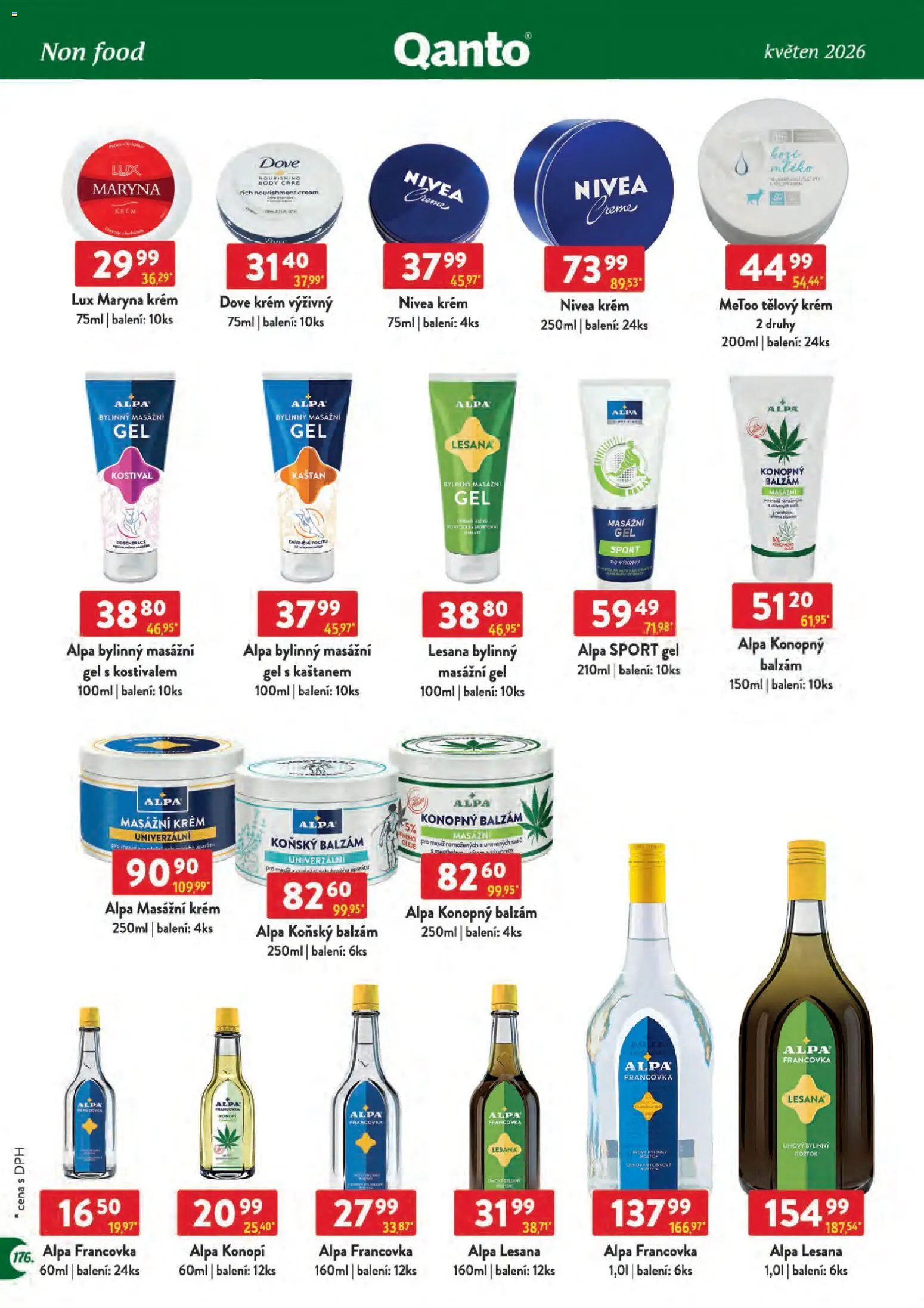 Astur & Qanto leták - Velkoobchod 05/2026 od 01.05.2026 | Strana: 176 | Produkty: Tělový krém, Nivea, Mléko, Alpa