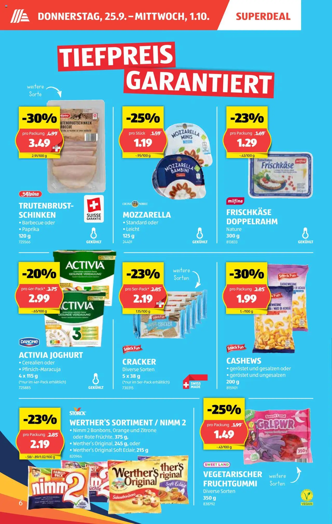 Aldi Aktionen – gültig ab 25.09.2025 | Seite: 7 | Produkte: Joghurt, Schinken, Zitrone