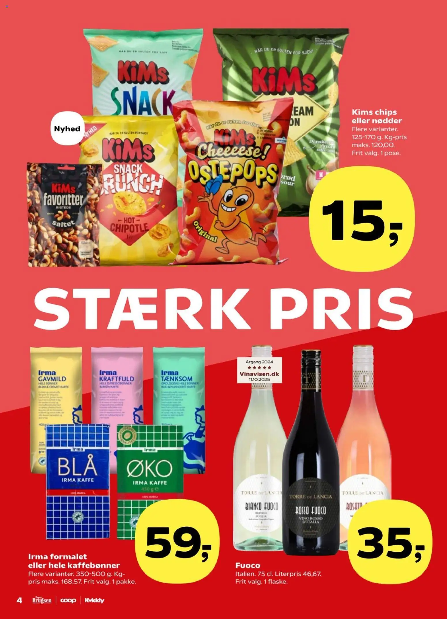 Kvickly tilbudsavis – gyldig fra 17.04.2026 | Side: 4 | Produkter: Brød, Chips, Nødder, Bønner