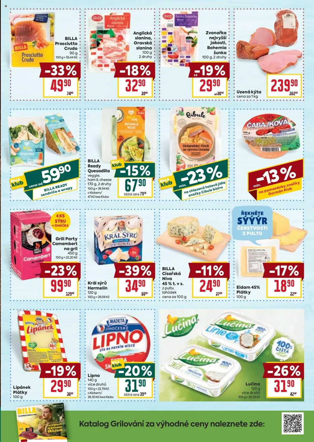 Billa Velký leták od 28.05.2025 | Strana: 11 | Produkty: Sýr, Lučina, Hermelín na gril, Slanina