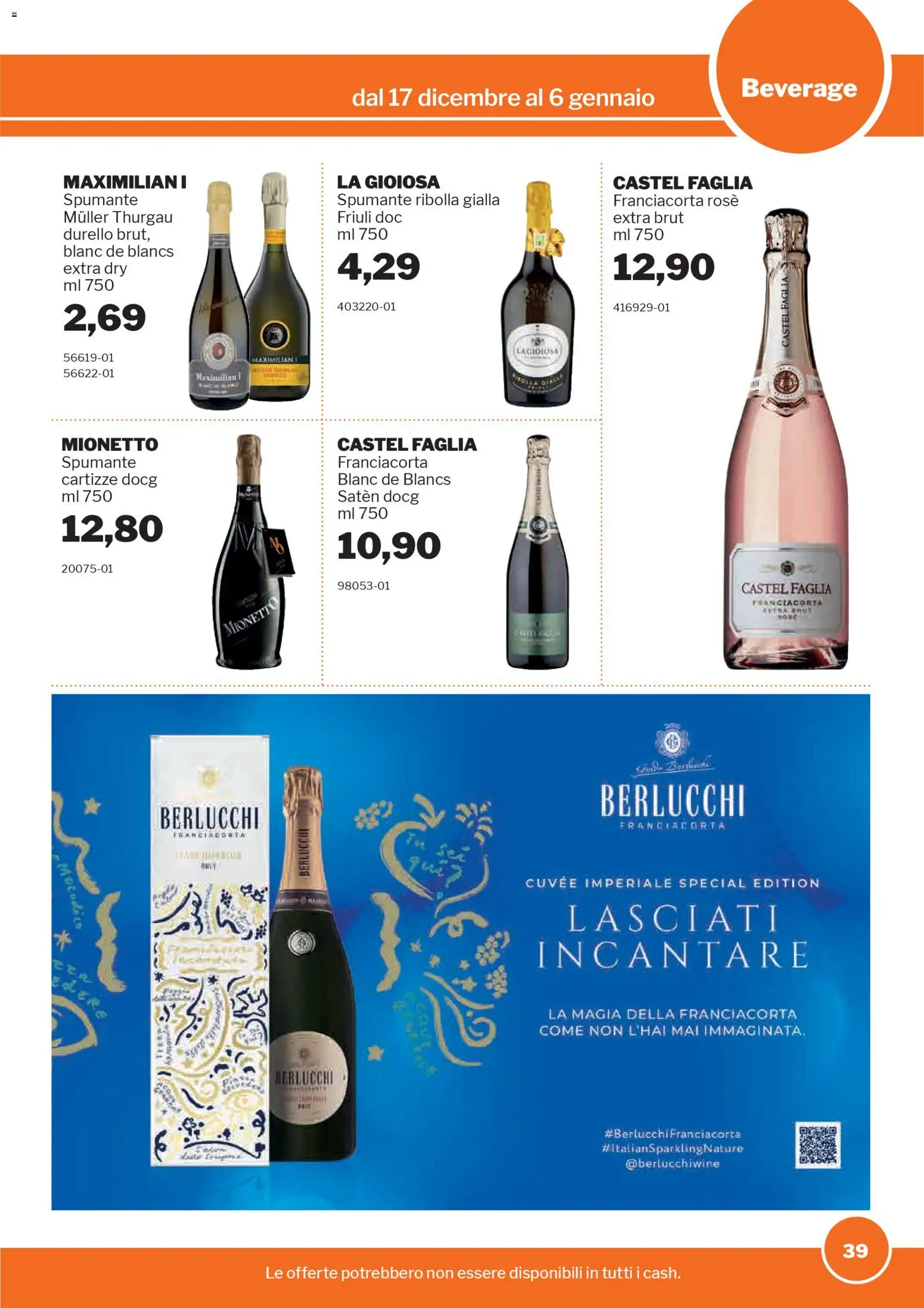Volantino Sogegross del 17.12.2025 | Pagina: 39 | Prodotti: Spumante