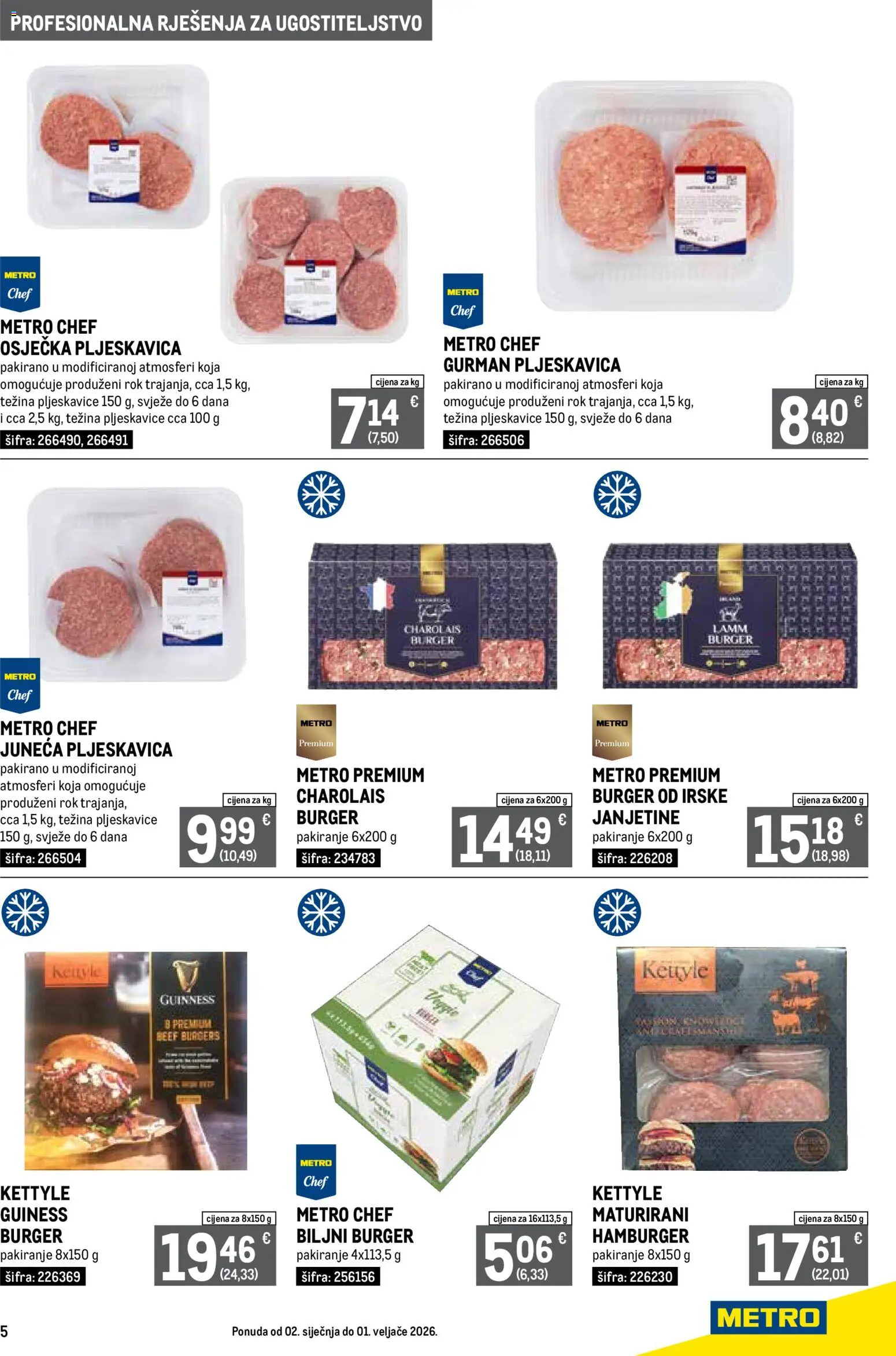 Metro katalog | vrijedi od 02.01.2026 | Stranica: 5 | Proizvodi: Pljeskavice, Hamburger
