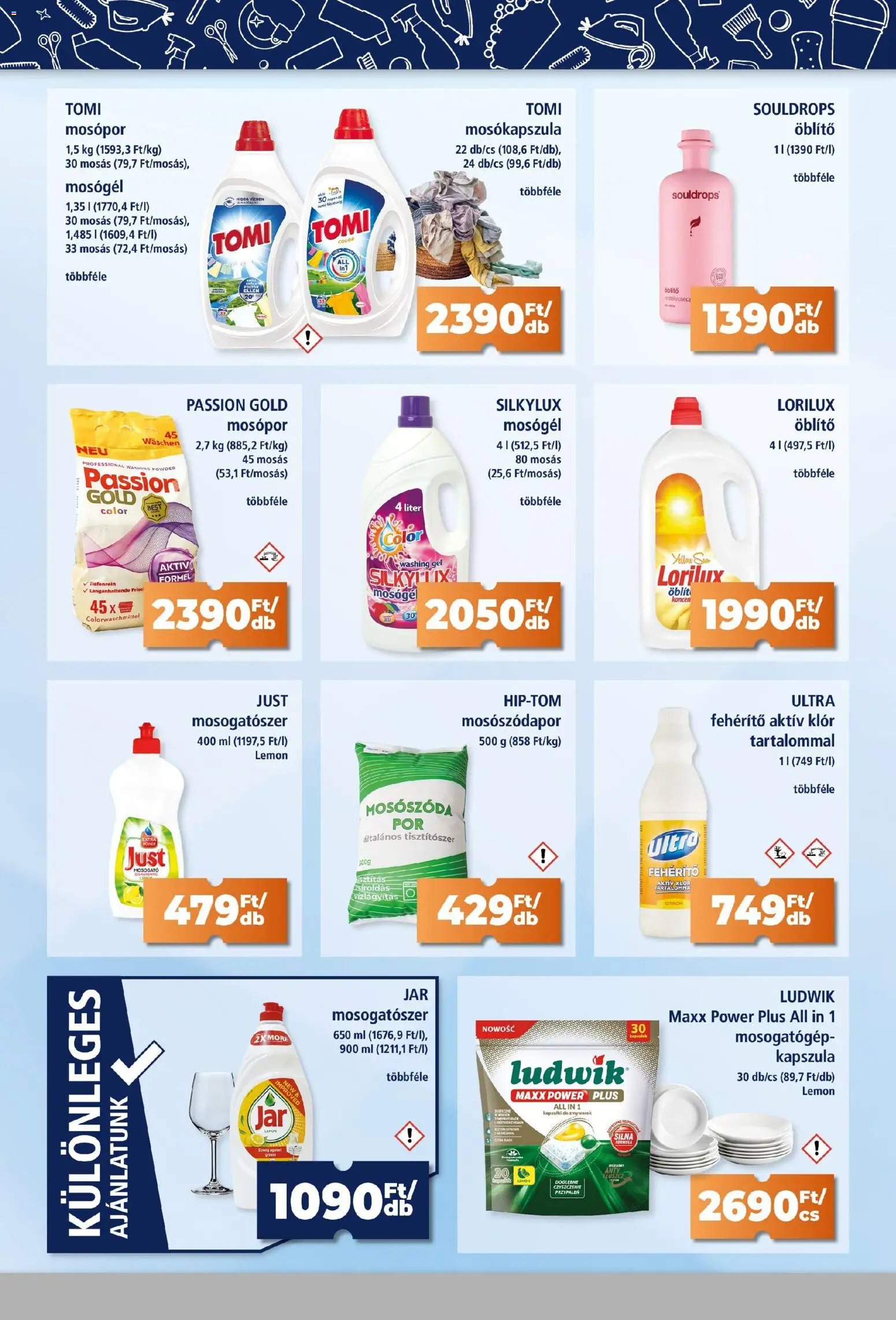 Goods Market akciós ujság - amely érvényes a következő dátumtól: 19.03.2026 | Oldal: 2 | Termékek: Mosógél, Mosókapszula, Mosópor, Mosogatószer