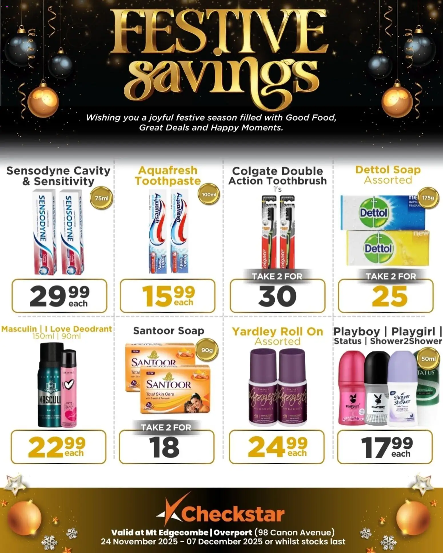 New Check Star catalogue – valid from 24.11.2025 | Page: 16 | Products: Shower, Soap, Toothpaste, Toothbrush