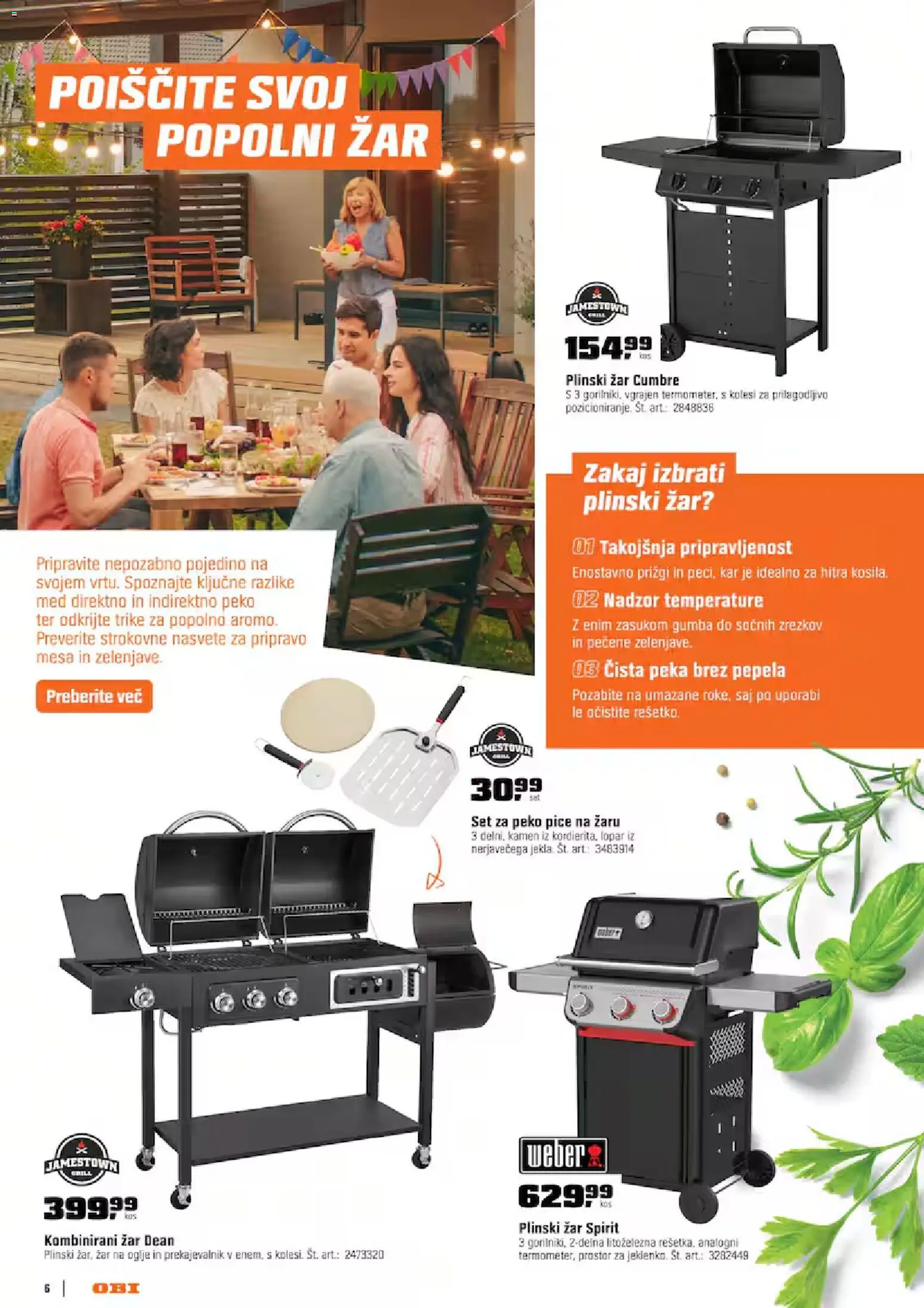 Novi OBI katalog ponudbe – veljaven od 01.04.2026 | Stran: 6 | Izdelki: Plinski žar, Zar, Grill