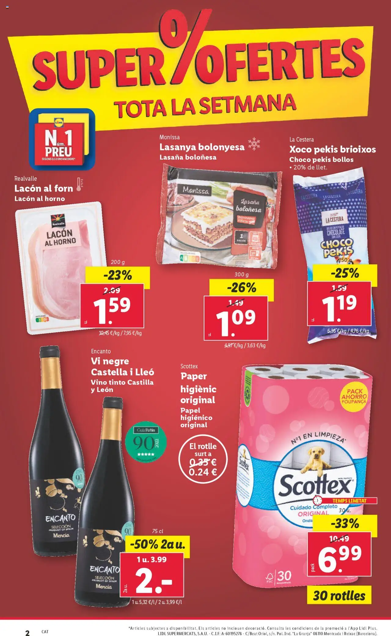 Lidl catálogo BCN │ válido desde el 09.06.2025 | Página: 2 | Productos: Chocolate, Vino, Horno, Lasaña