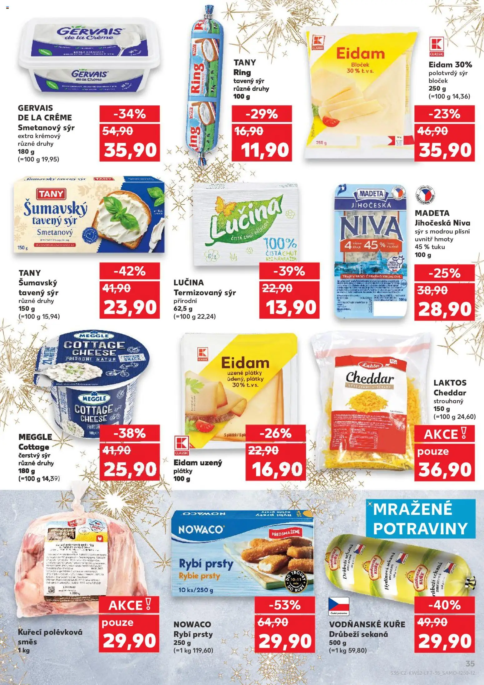 Kaufland leták - Praha 8 od 27.12.2025 | Strana: 35 | Produkty: Sekaná, Gervais, Smetanový sýr, Cottage cheese