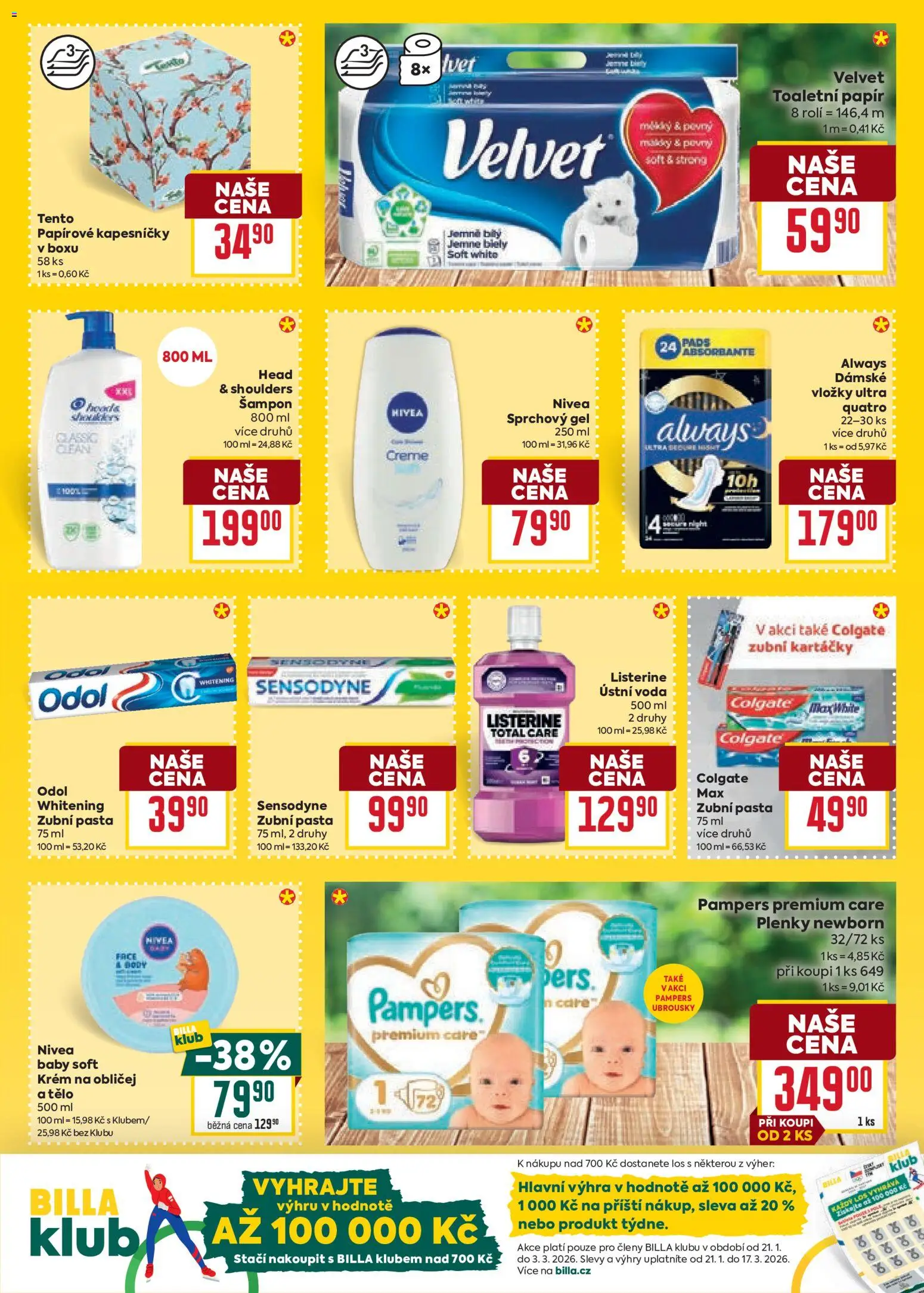 Billa Velký leták od 28.01.2026 | Strana: 23 | Produkty: Ústní voda, Voda, Ubrousky, Listerine