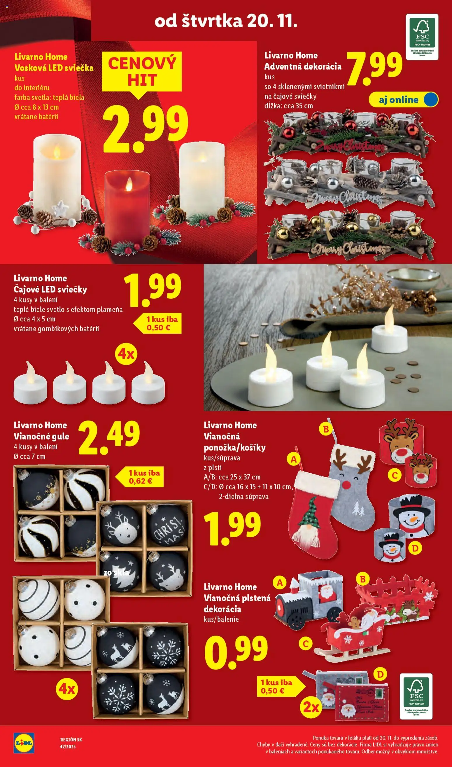 Nové Lidl akcie – leták je platný od 17.11.2025 | Strana: 88 | Produkty: Svetlo, Led, Sviečky, Svetlá