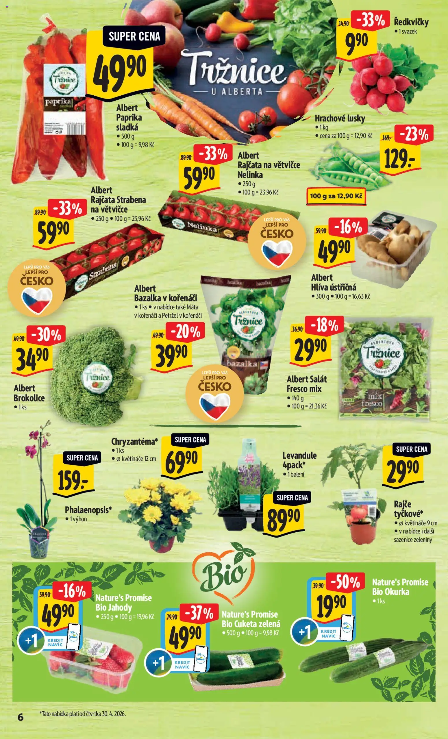 Albert leták - Hypermarket od 29.04.2026 | Strana: 12 | Produkty: Květináče, Rajčata, Petržel, Ředkvičky
