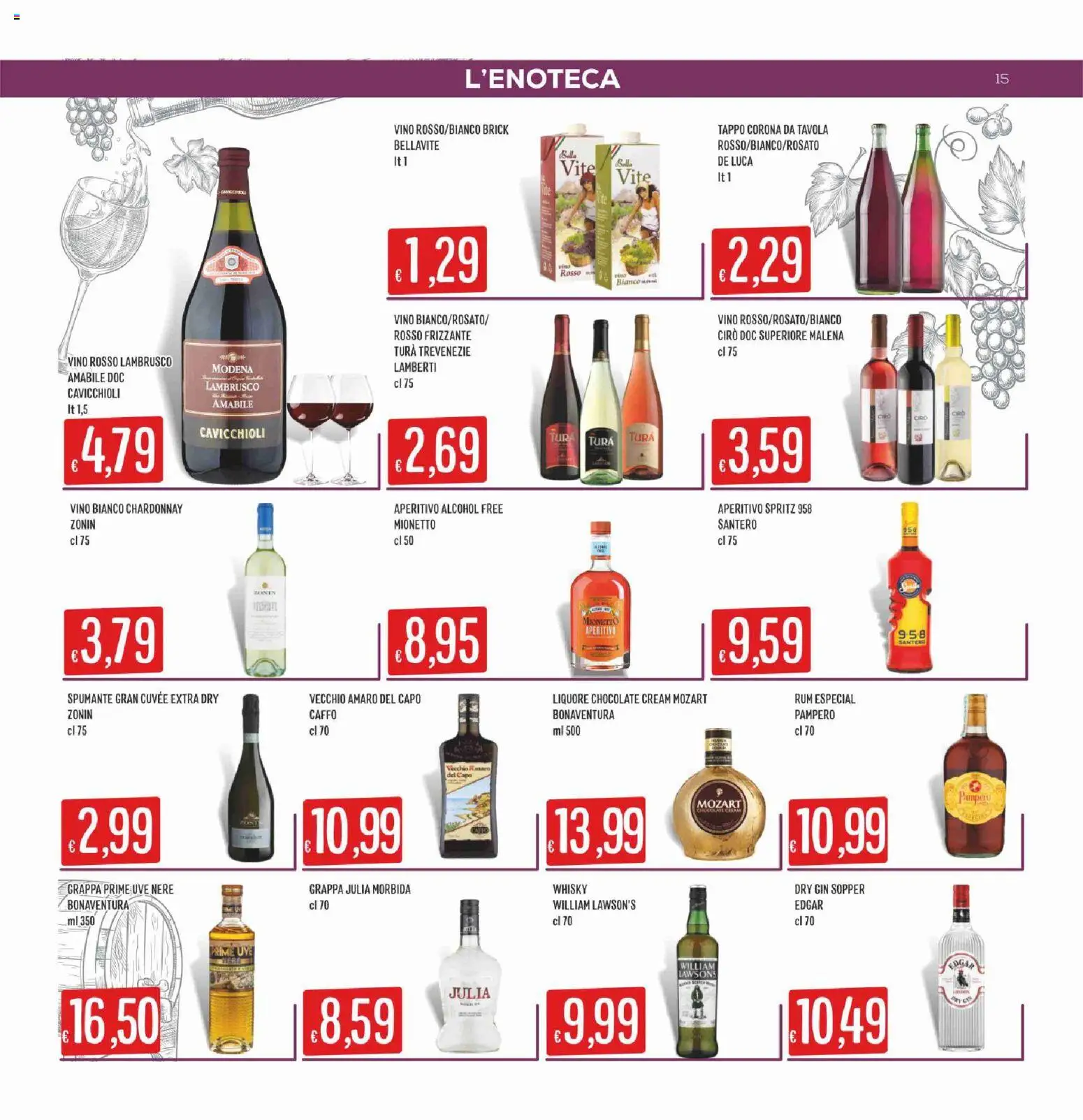 Volantino SISA del 22.01.2026 | Pagina: 15 | Prodotti: Spumante, Grappa, Vino bianco, Aperitivo